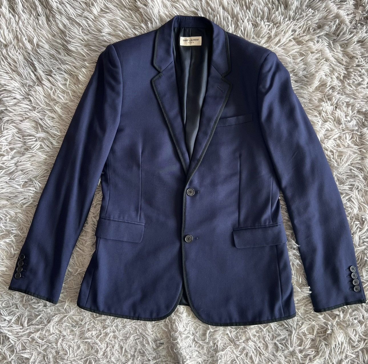Saint Laurent Paris Saint Laurent Blue Suits Size 48S - 2 Thumbnail