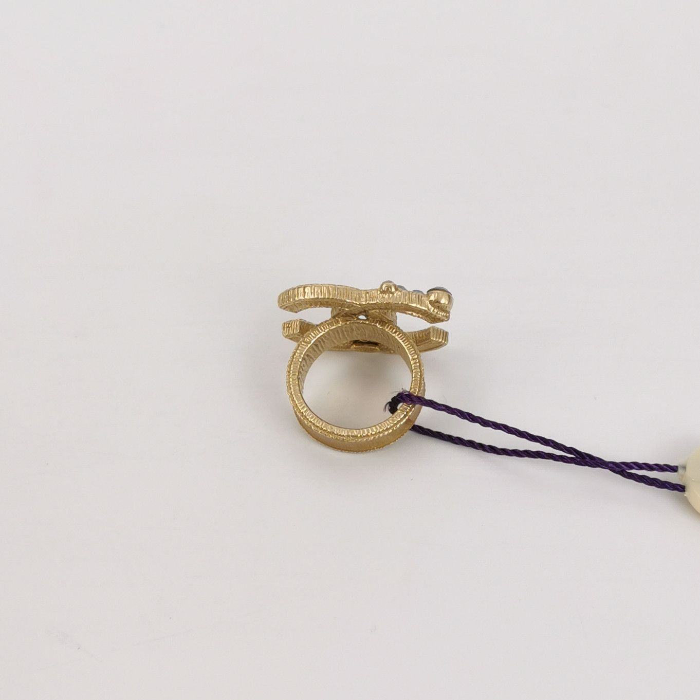 Chanel Chanel Crystal Double C Logo Ring Size 12 -z2505 Size ONE SIZE - 3 Thumbnail