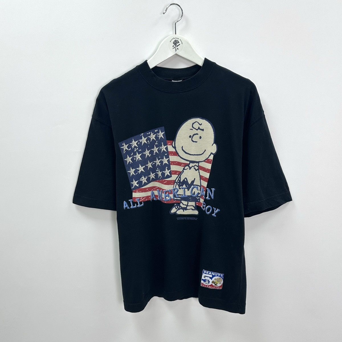 Vintage Vintage 90s Peanuts All American Boy tee 50 year celebration Size US M / EU 48-50 / 2 - 1 Thumbnail