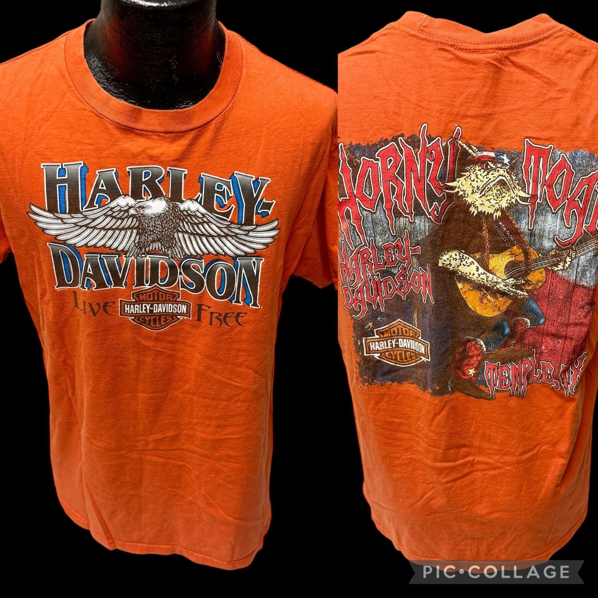 Harley Davidson H-D Motorcycle Texas HORNY TOAD Cowboy Playing GUITAR Biker Size US L / EU 52-54 / 3 - 2 Thumbnail
