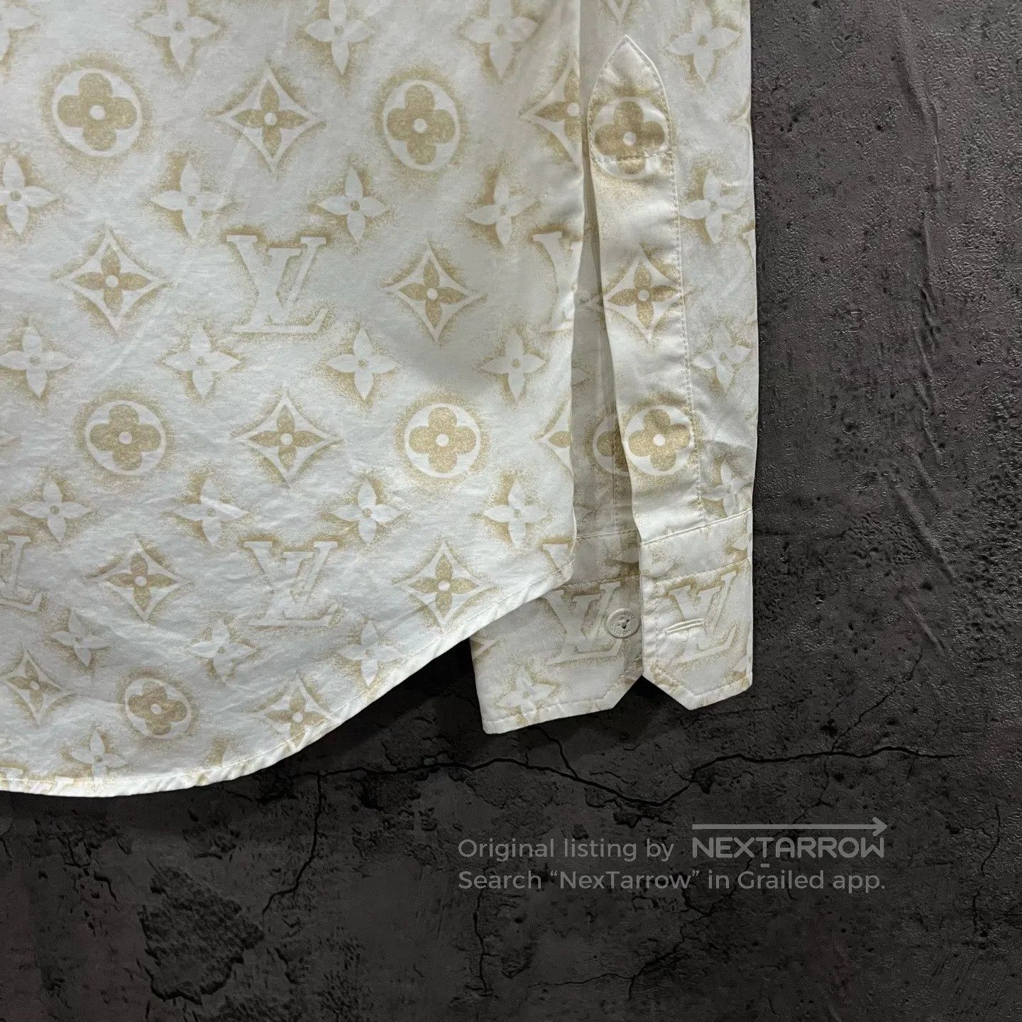 Louis Vuitton Louis Vuitton Beige All-Over Logo Print Shirt| Size US S / EU 44-46 / 1 - 6 Thumbnail