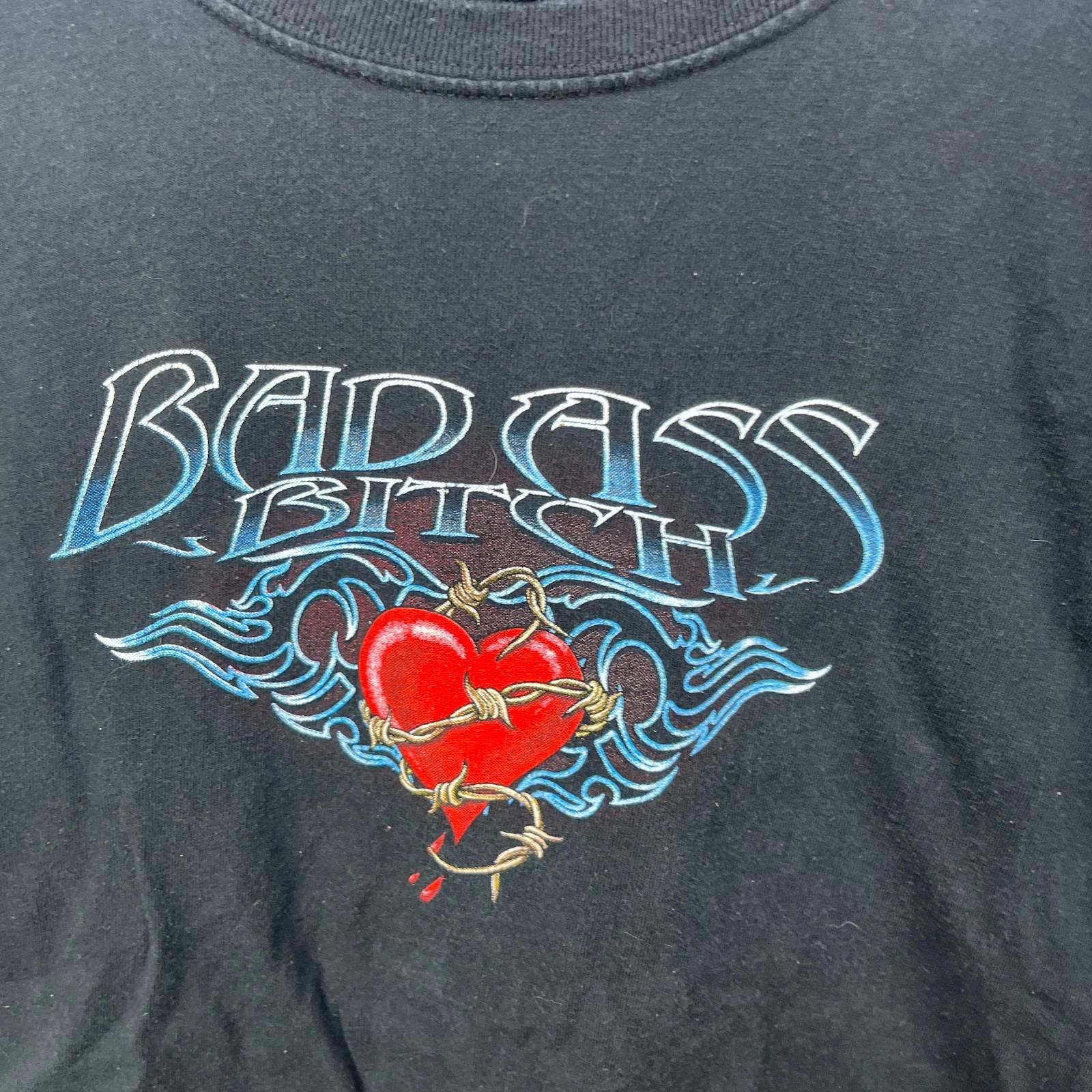 Vintage Vintage Badass Bitch Biker Long Sleeve Shirt Y2K Large Size L / US 10 / IT 46 - 3 Thumbnail