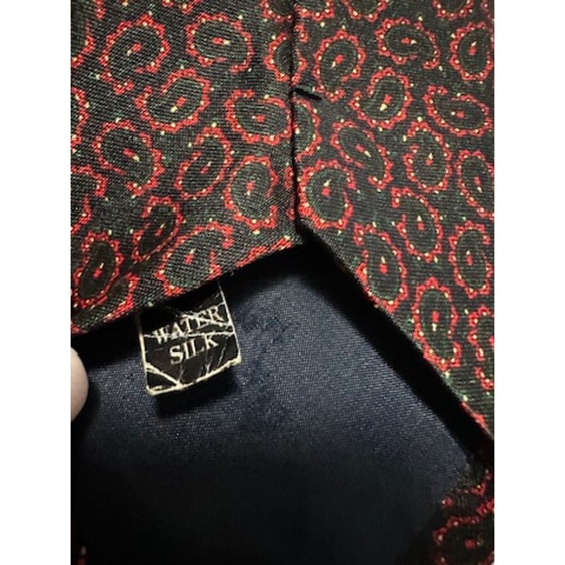 Vintage Vintage Mercedes black paisley water silk tie Size ONE SIZE - 5 Thumbnail