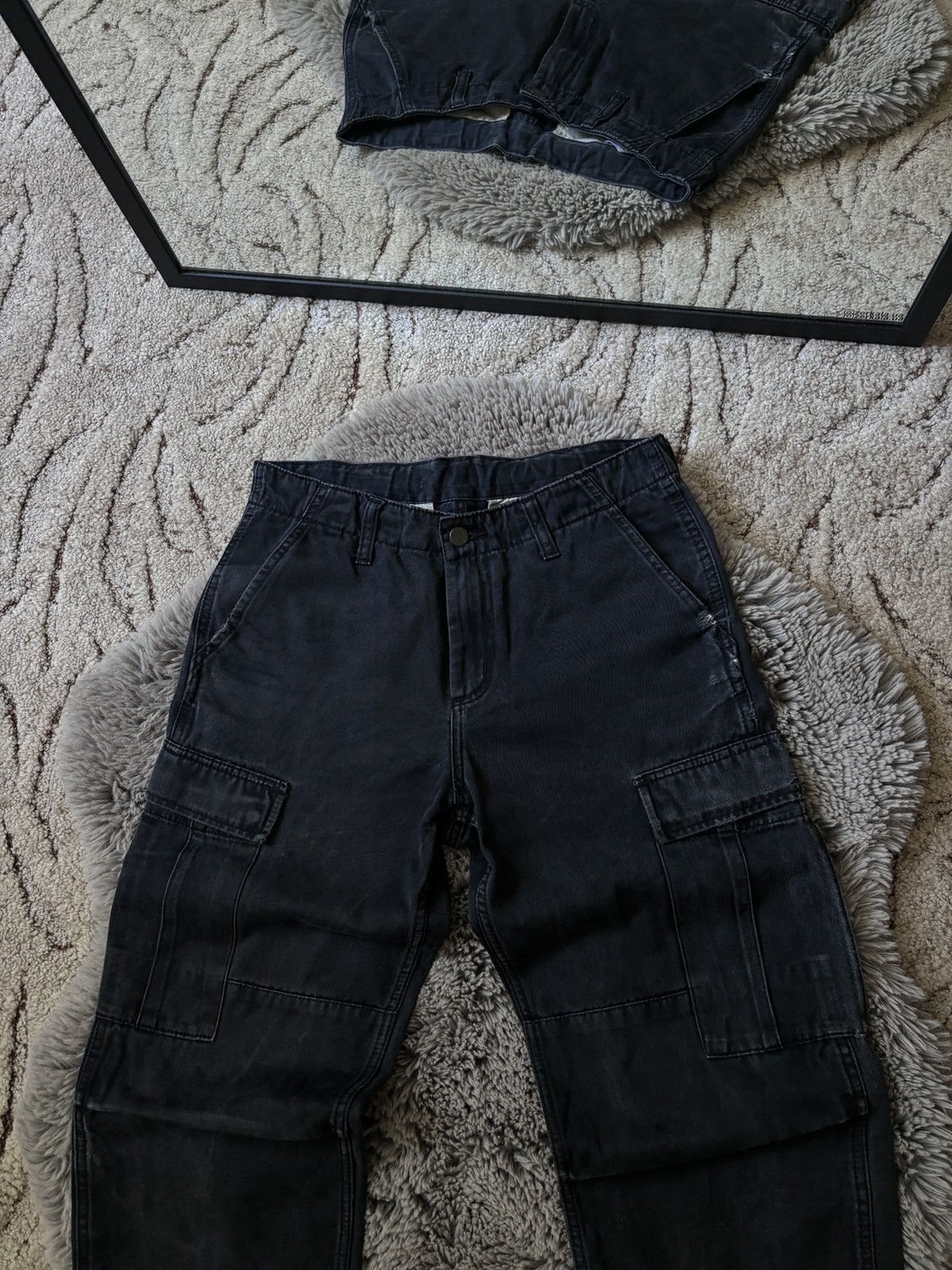 Carhartt × Vintage Carhartt WIP pants distressed / faded cargo black trousers Size US 30 / EU 46 - 4 Thumbnail