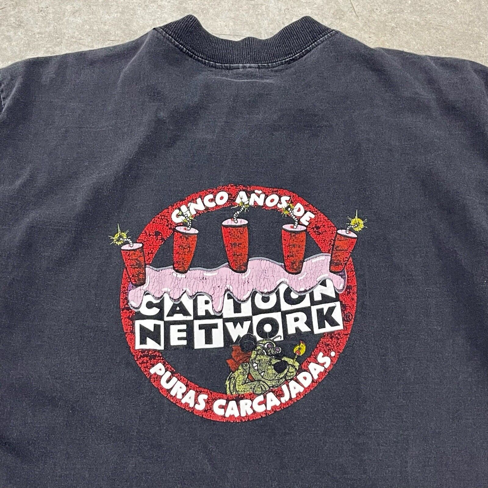Cartoon Network × Vintage 1997 Cartoon Network Cast & Crew Faded Black T Shirt Rare Size US S / EU 44-46 / 1 - 4 Thumbnail
