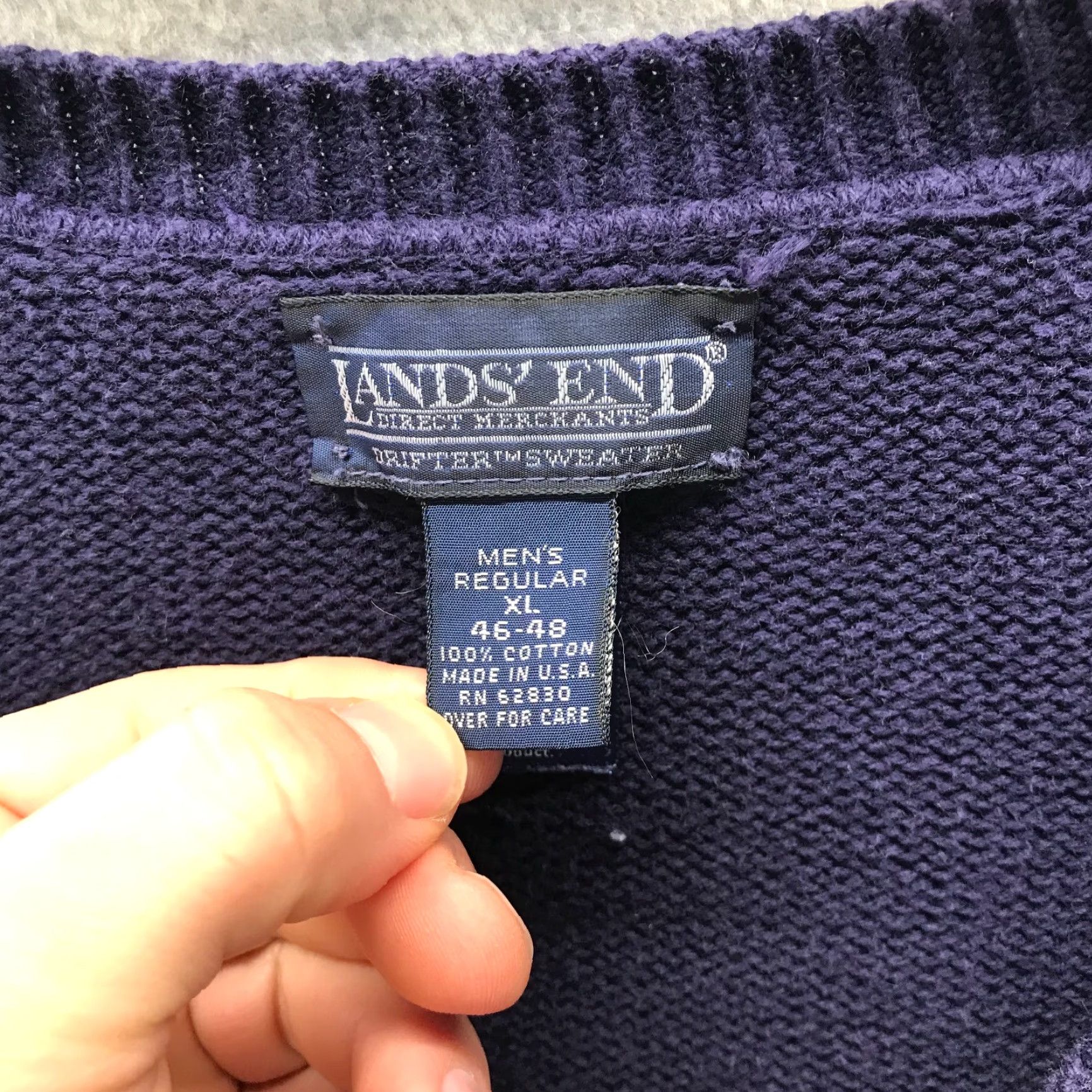 Lands' End VINTAGE Lands End Sweater Mens XL Blue Fisherman Knit Crew Neck Button 80s 90s USA Mens XL Blue Lands' End Sweater Size US XL / EU 56 / 4 - 3 Thumbnail