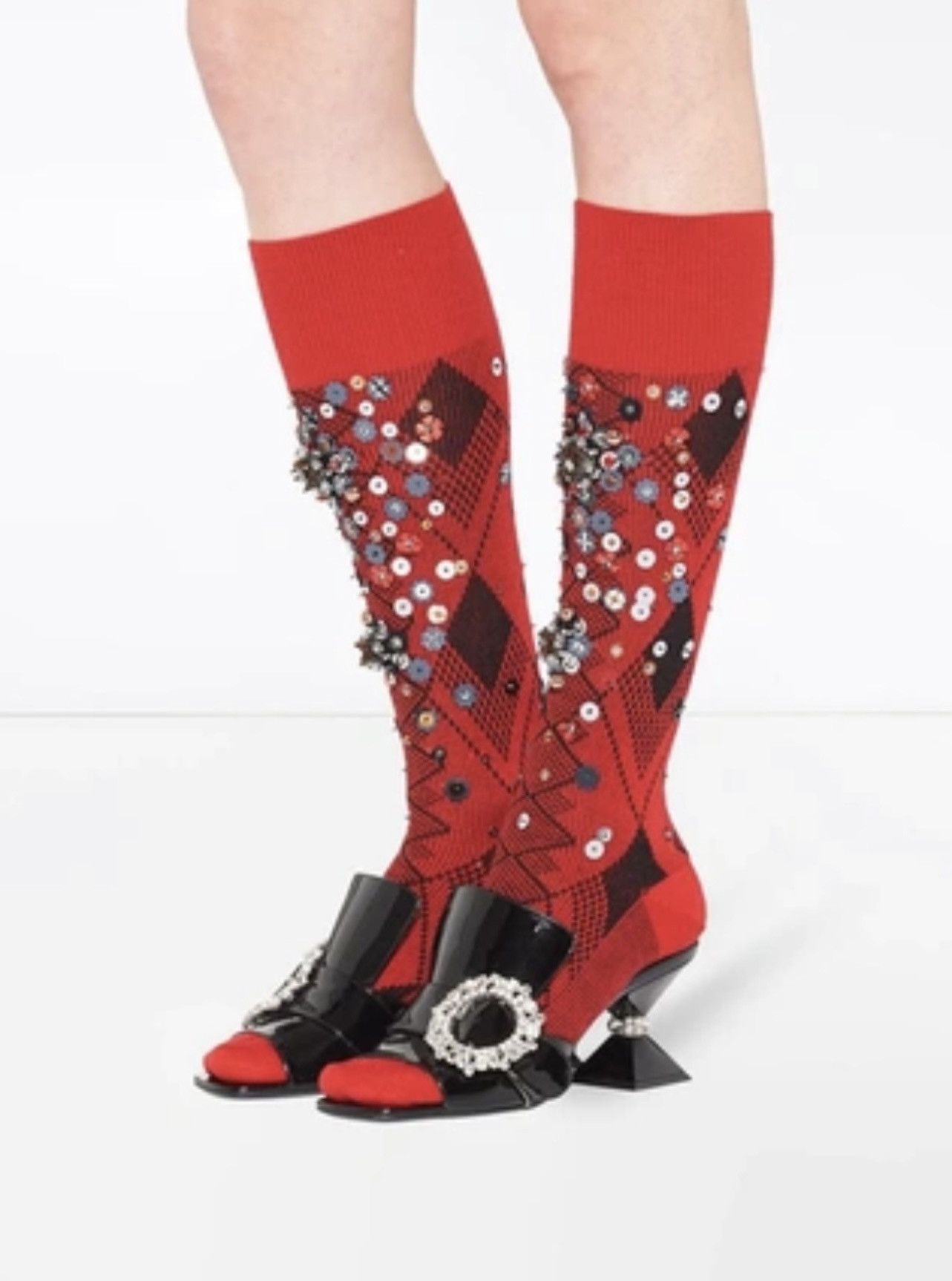 Miu Miu 🔥 Miu Miu Girl runway Sequins socks Size ONE SIZE - 1 Thumbnail