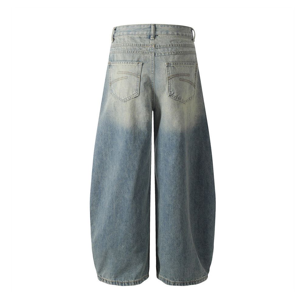 Vintage Punk men's gradient wash vintage distressed scimitar jeans Size US 32 / EU 48 - 2 Thumbnail