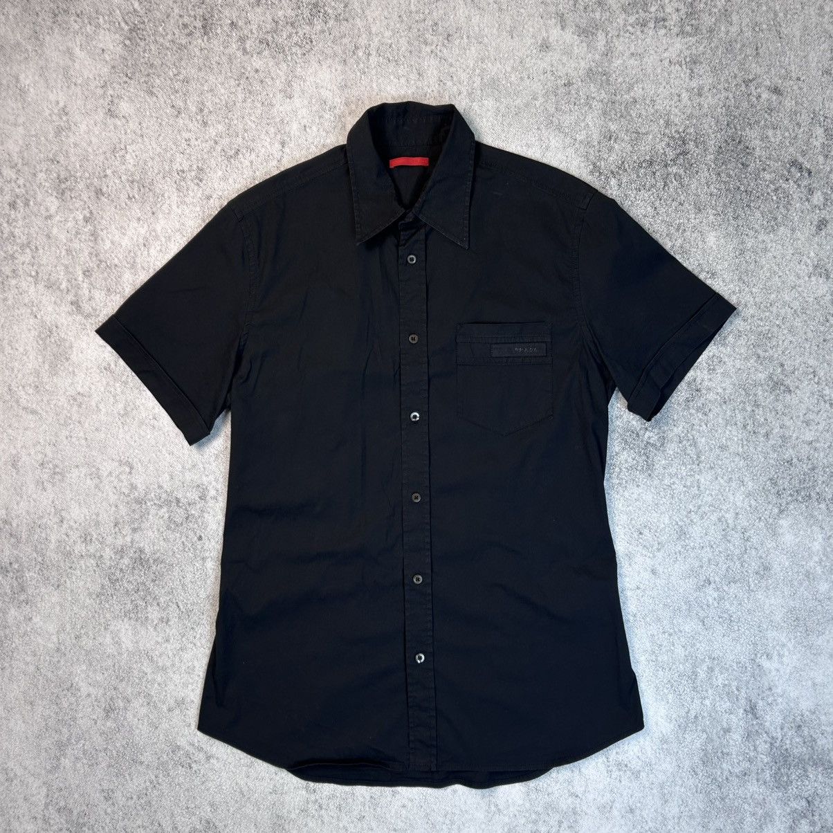 Prada Prada Black short sleeve shirt with logo Size US M / EU 48-50 / 2 - 2 Thumbnail
