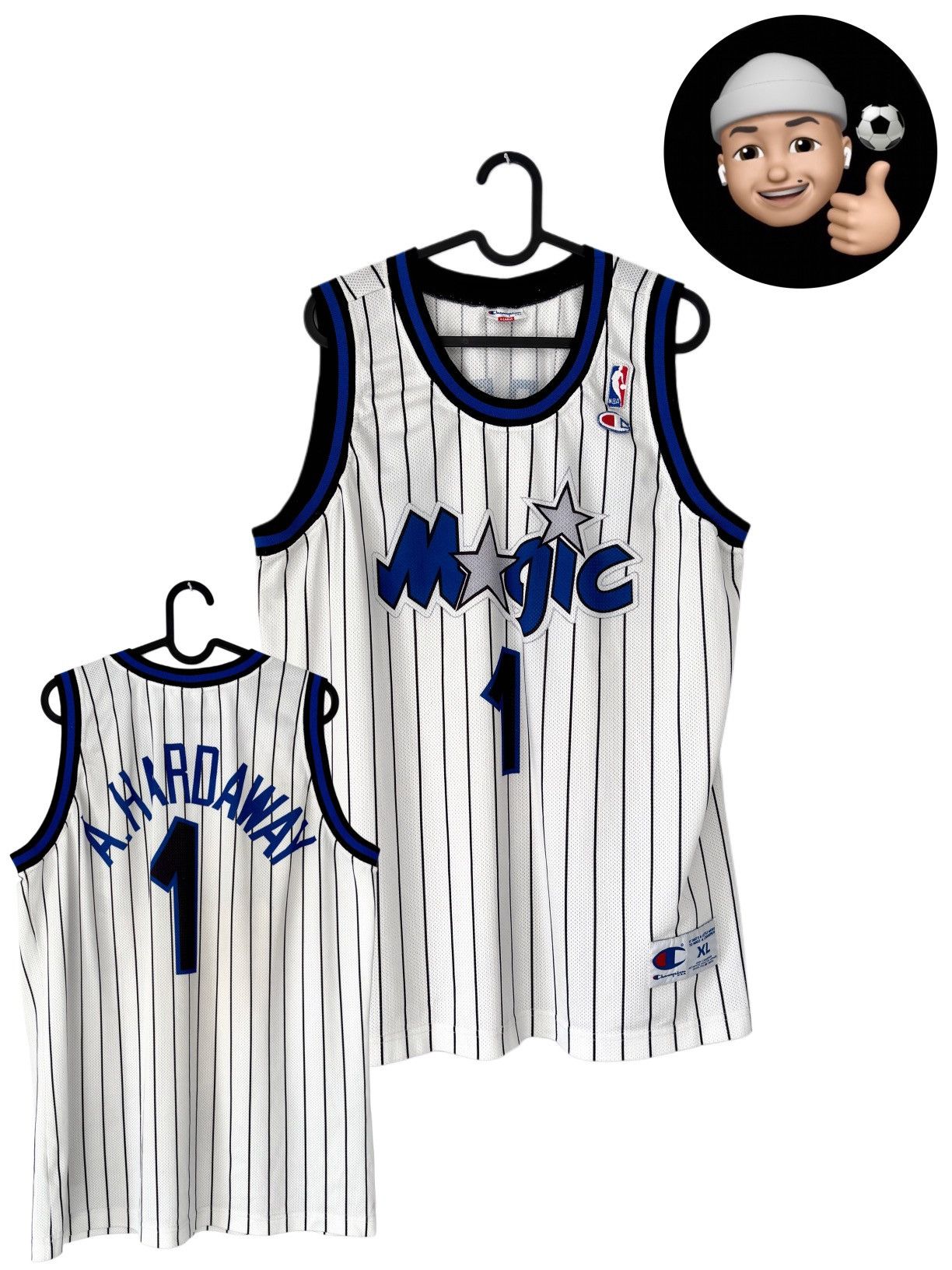 Champion RARE 90s Orlando Magic Hardaway Champion Vintage Jersey NBA Size US XL / EU 56 / 4 - 1 Thumbnail
