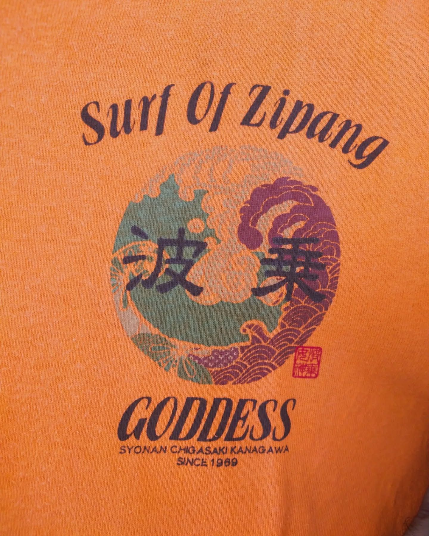 Vintage Surf of Zipang Goddess Big Print Orange Tees Size US M / EU 48-50 / 2 - 5 Thumbnail