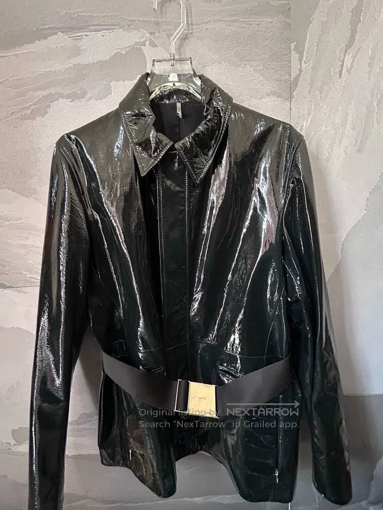 Dior Dior Forest green patent leather belt jacket Size US L / EU 52-54 / 3 - 3 Thumbnail
