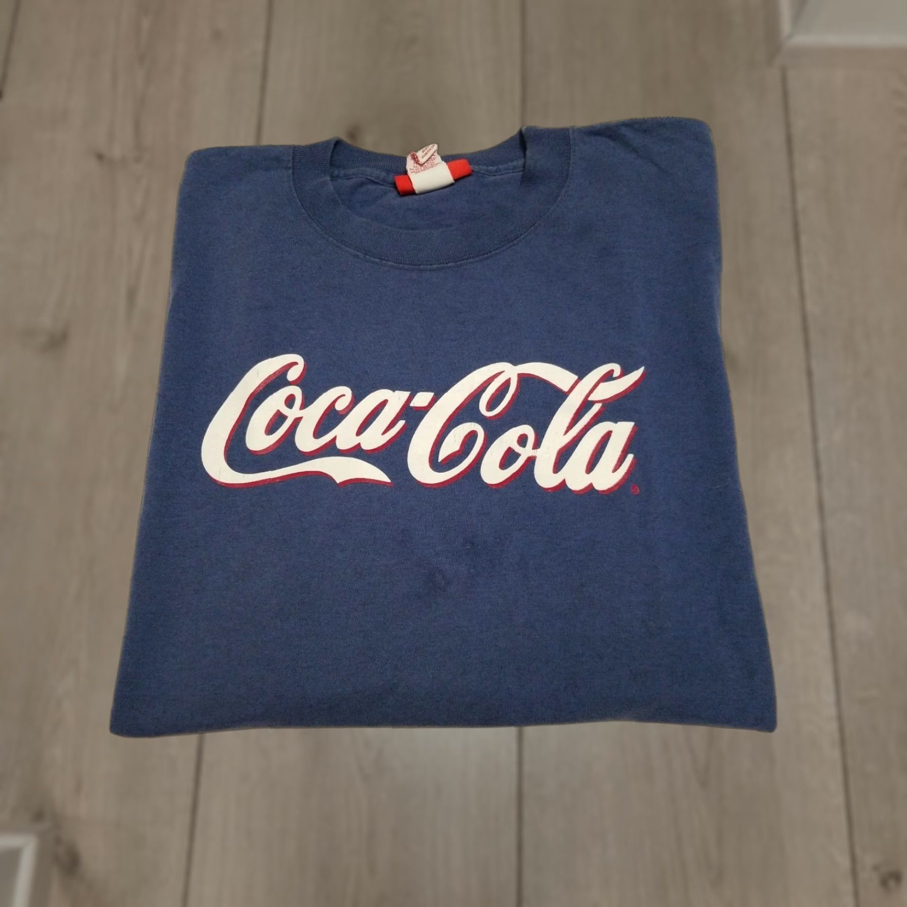 Vintage Coca-Cola Official Blue Classic Script Short Sleeve Retro Tshirt Sz L Size US L / EU 52-54 / 3 - 1 Thumbnail