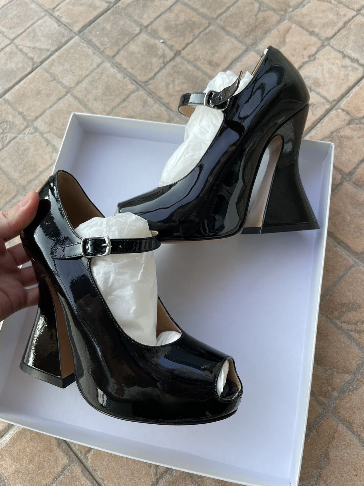 Maison Margiela Margiela Runway patent platform heel Size US 7 / IT 37 - 8 Thumbnail