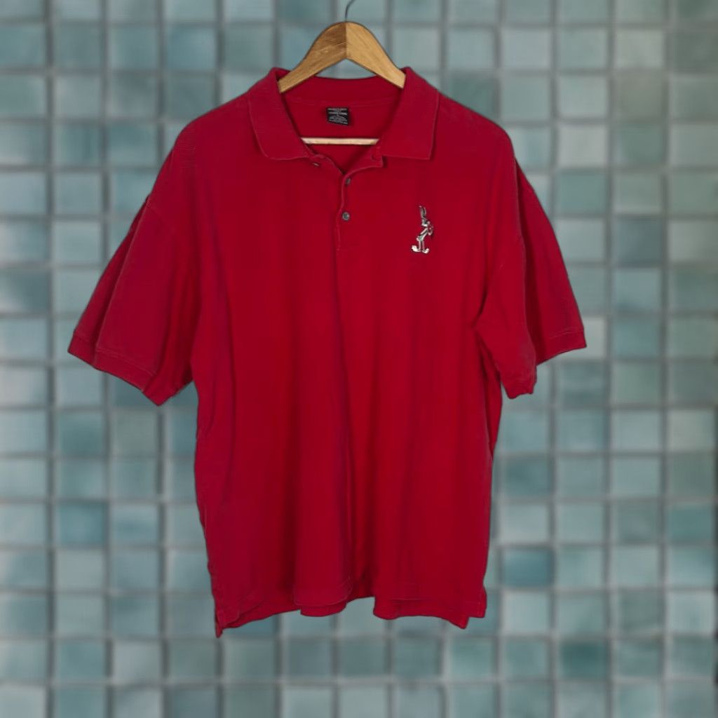 Vintage VINTAGE Bugs Bunny Warner Bros Red Polo XL 1996 Short Sleeve Men Size XL Red 90s Polo Shirt Mens Size US XL / EU 56 / 4 - 1 Thumbnail