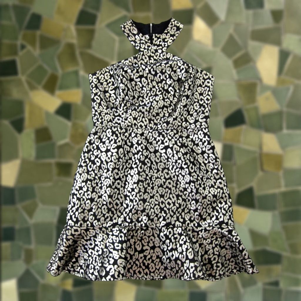 anita dongre black dress Bell Sleeve Metallic Lace Sheath Dress In Black Gold