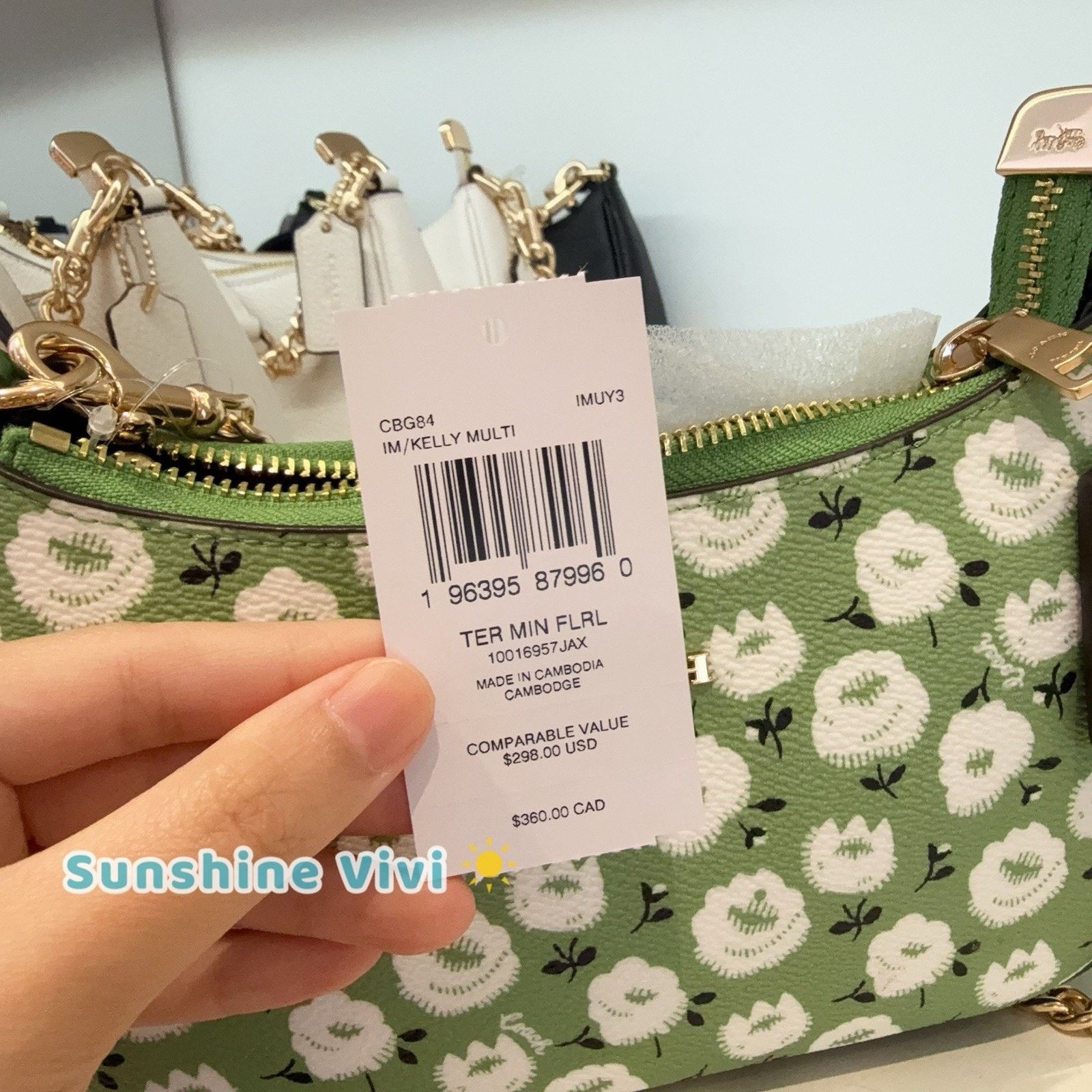 Coach NWT Coach Teri Mini Crossbody Bag Floral Print CBG84 Kelly Size ONE SIZE - 12 Thumbnail