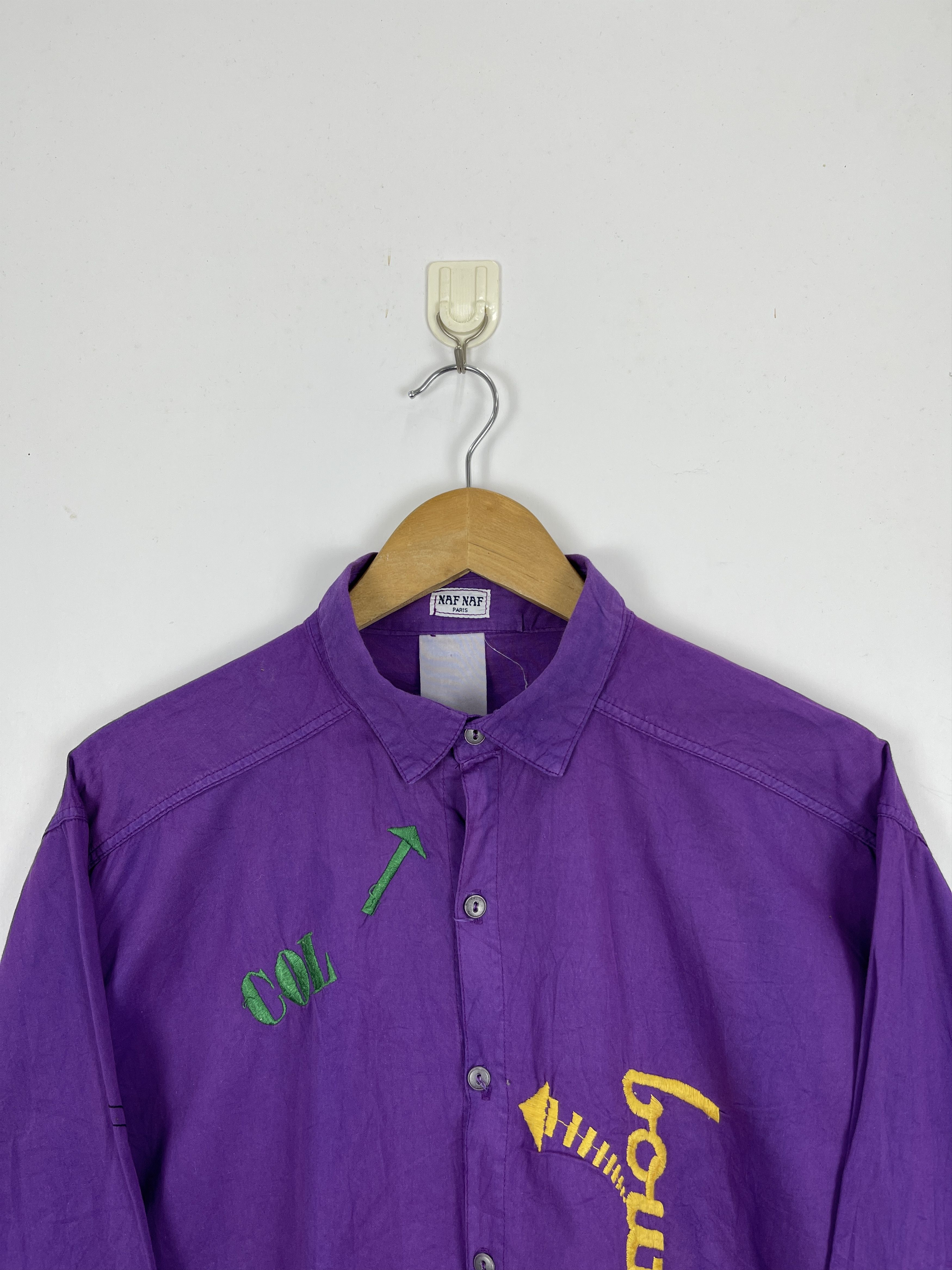 Designer × Vintage Vintage Naf Naf Paris Embroidered Button Up Shirt TA0409 Size US XL / EU 56 / 4 - 2 Thumbnail