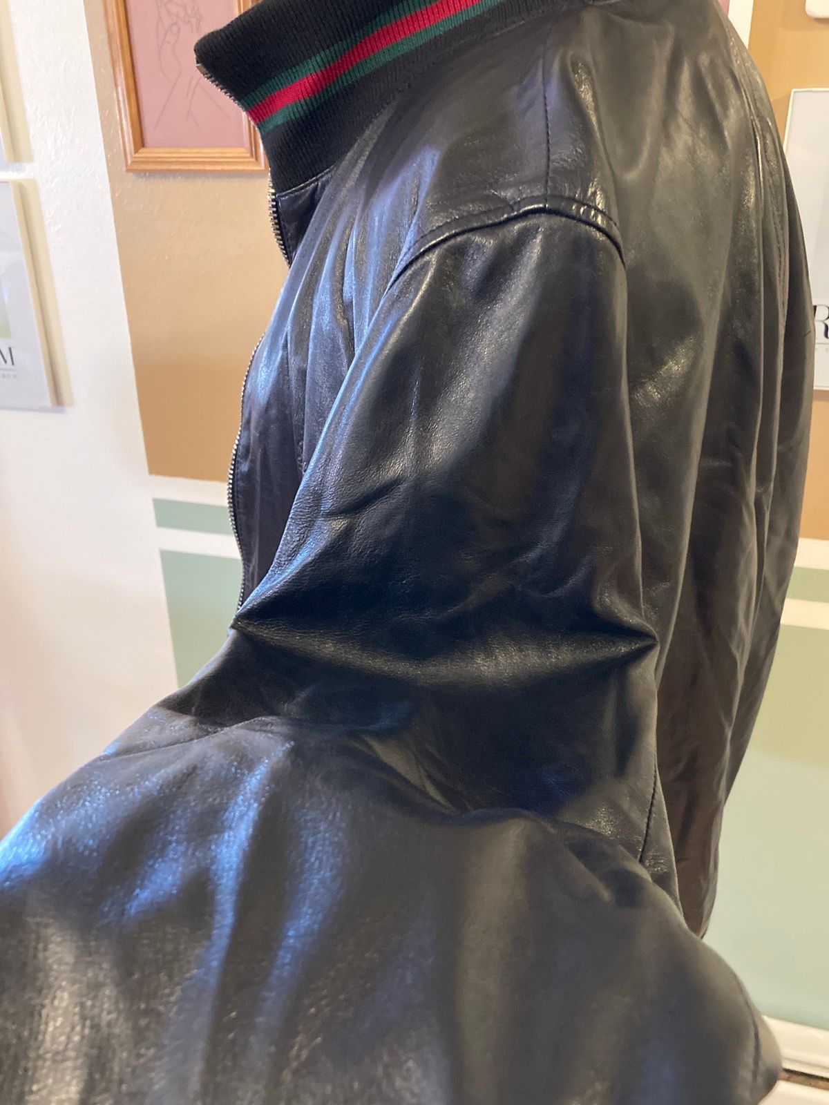 Gucci GUCCI Black Lamb Leather Bomber Jacket MEN Size 58 Size US XXL / EU 58 / 5 - 4 Thumbnail