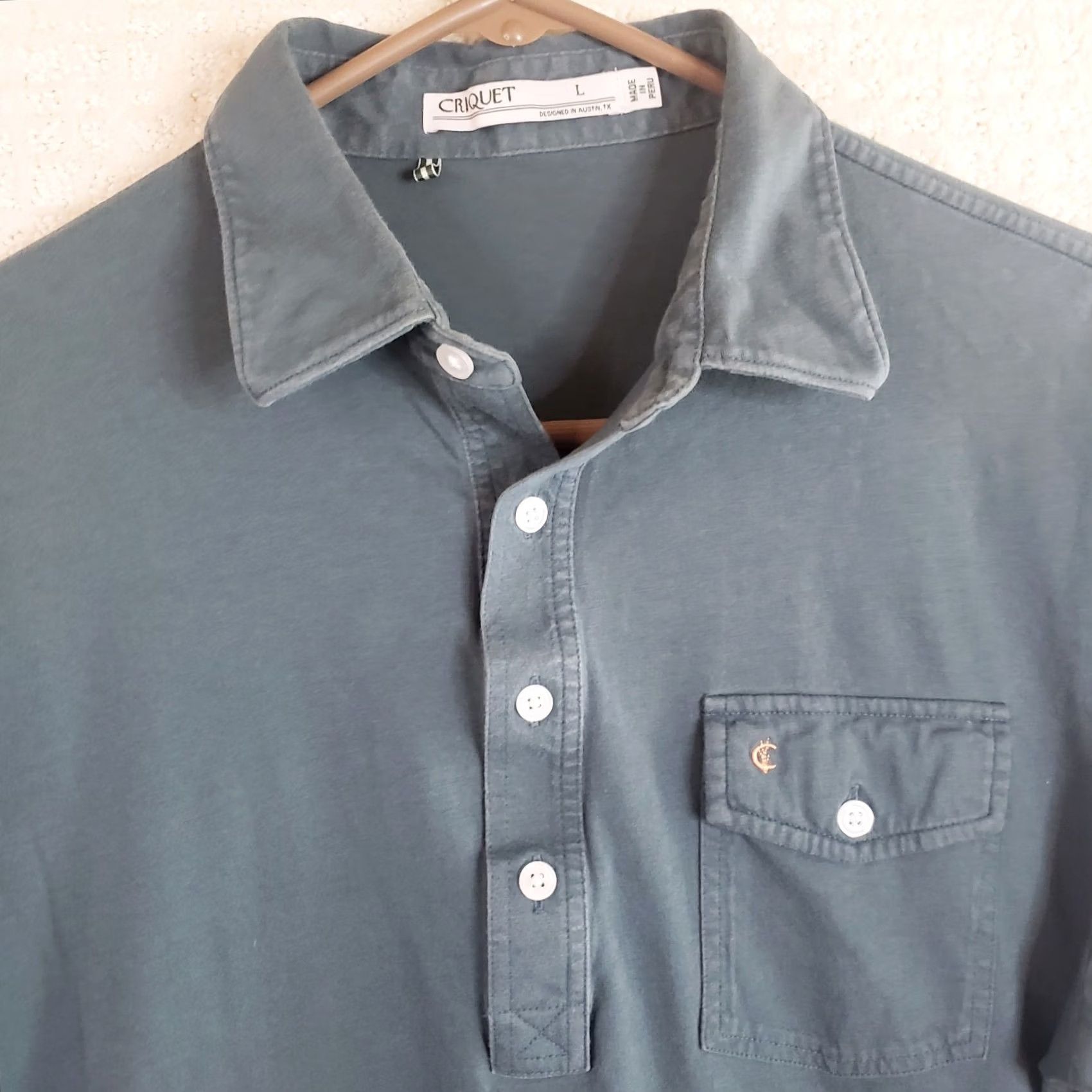 Vintage Cricuet Polo Shirt Men's L Green Pocket Short Sleeve Shirt Size US L / EU 52-54 / 3 - 3 Thumbnail