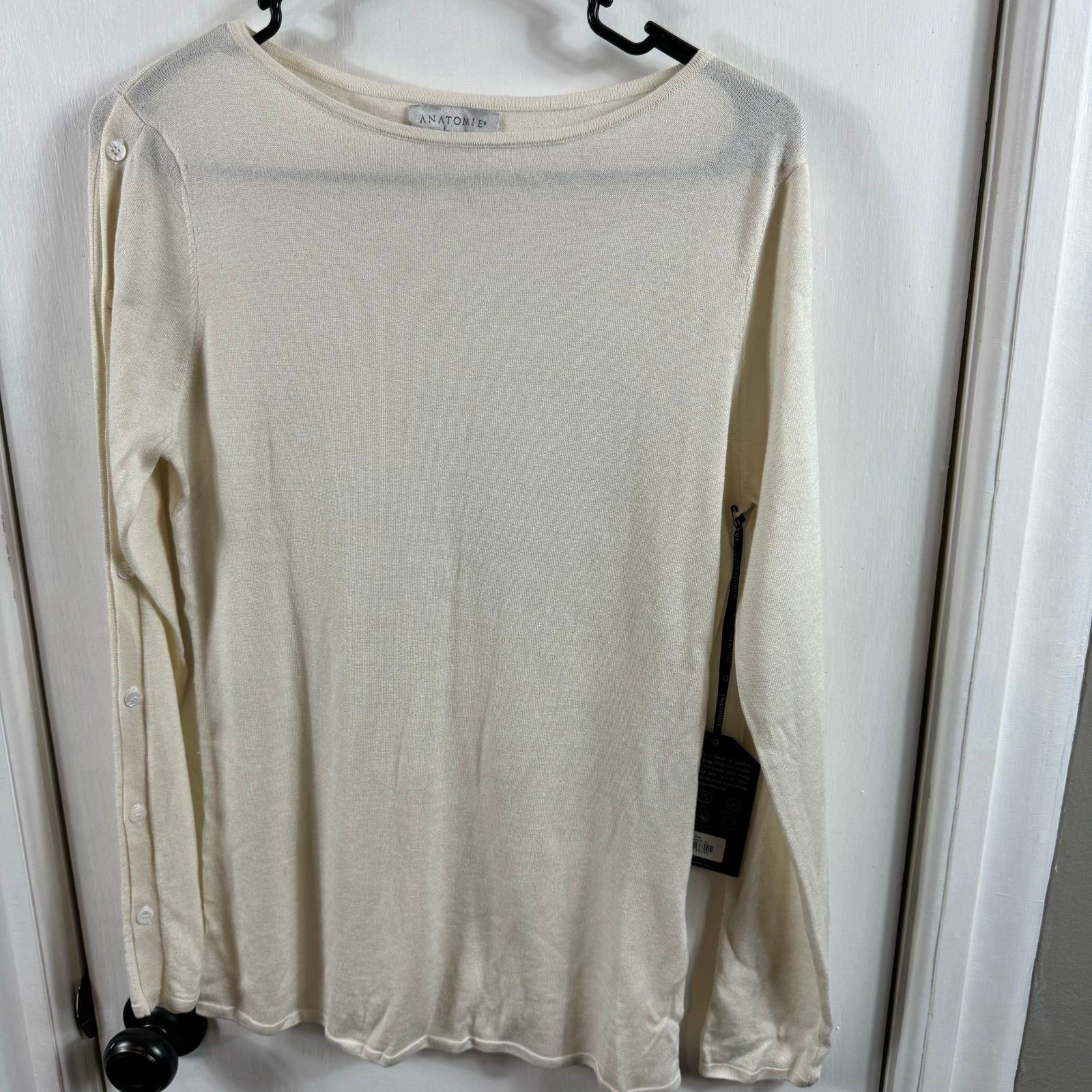 Anatomie ANATOMIE Helena button sleeve cashmere sweater white Size M / US 6-8 / IT 42-44 - 2 Thumbnail