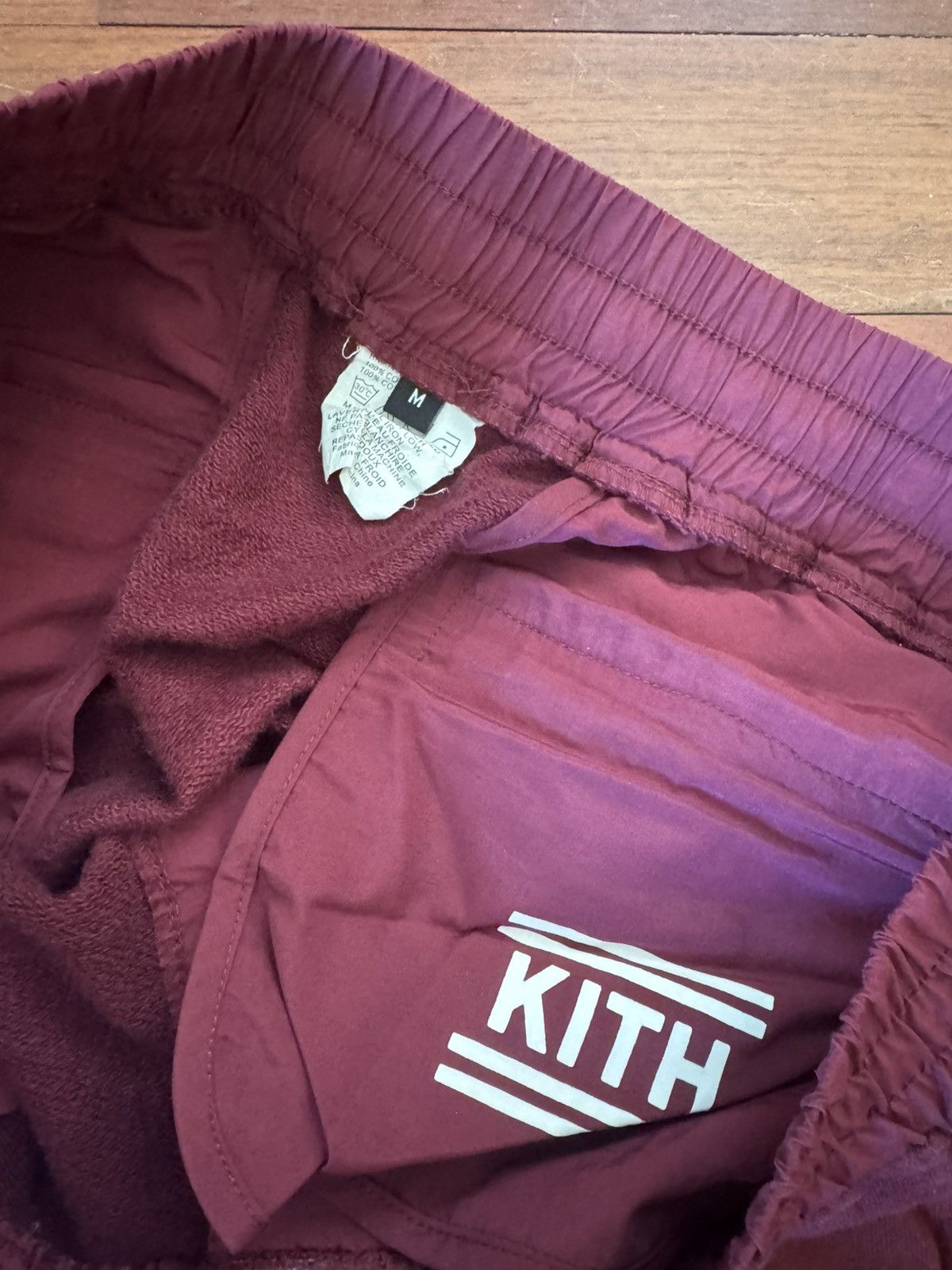 Kith Kith Quilted Bleeker Jogger Sweatpants Burgundy Size Medium Size US 31 - 3 Thumbnail