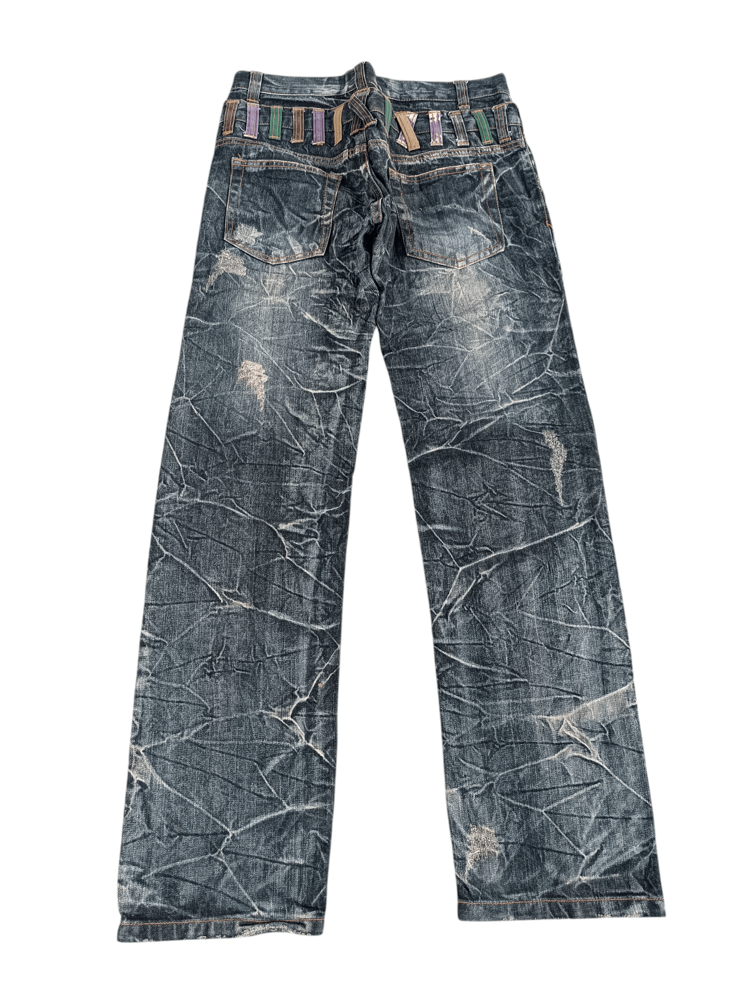 Japanese Brand 💥VINTAGE NYLAUS JEANS DOUBLE WAIST DESIGN RARE Size US 30 / EU 46 - 8 Thumbnail