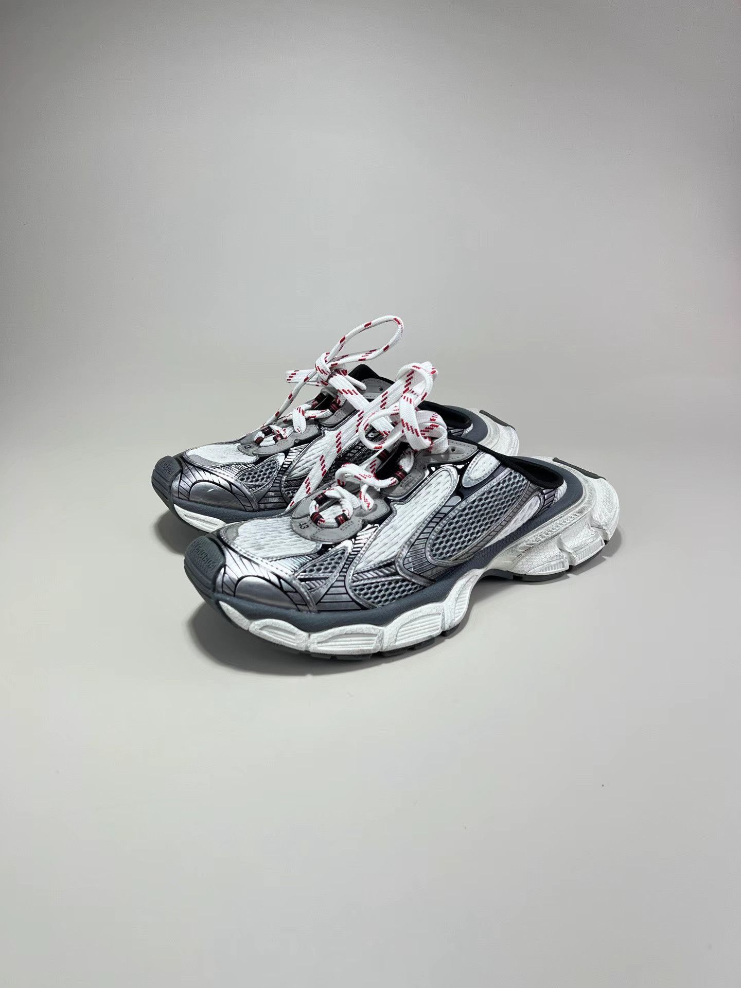 Balenciaga BALENCIAGA 3XL Grey Silver Mule Sneakers Size US 10 / EU 43 - 1 Thumbnail