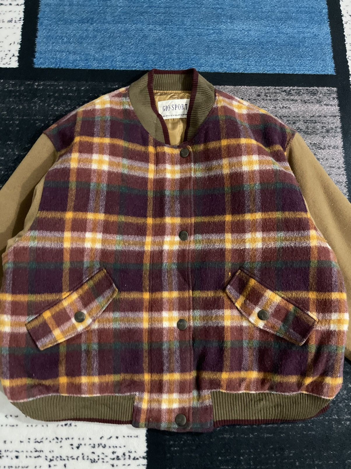 Japanese Brand × Vintage Vintage Gio Sport Weekend Wool Bomber Jacket Size US XL / EU 56 / 4 - 5 Thumbnail