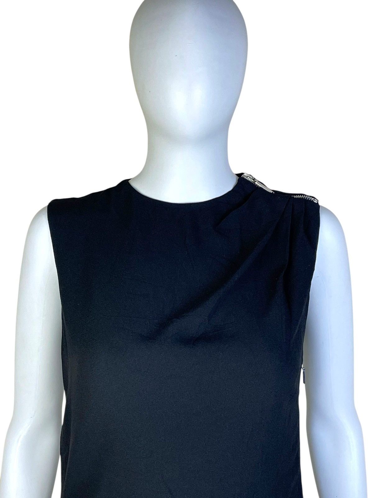 Saint Laurent Paris Saint Laurent Black Crepe Draped Sleeveless Dress Size S / US 4 / IT 40 - 2 Thumbnail