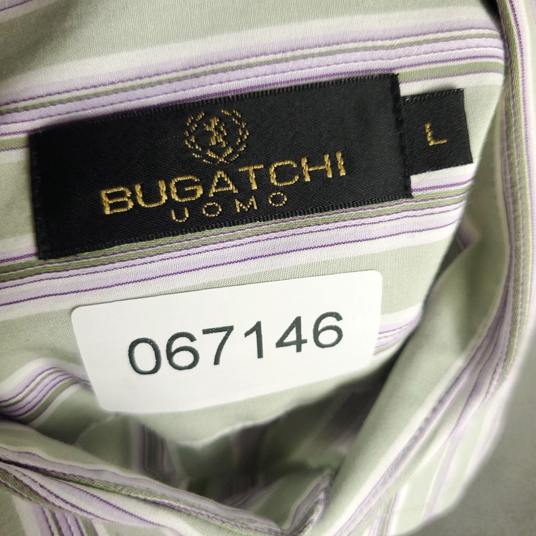 BUGATCHI Bugatchi Shirt Mens Size L Green Striped Button Up Long Sleeve Size US L / EU 52-54 / 3 - 7 Thumbnail