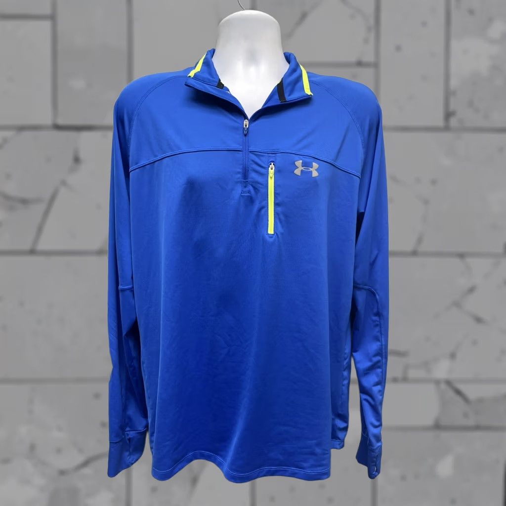 Under Armour Under Armour Blue Sweatshirt Mens L Regular Run Dark Half Zip Pullover Size US L / EU 52-54 / 3 - 1 Thumbnail