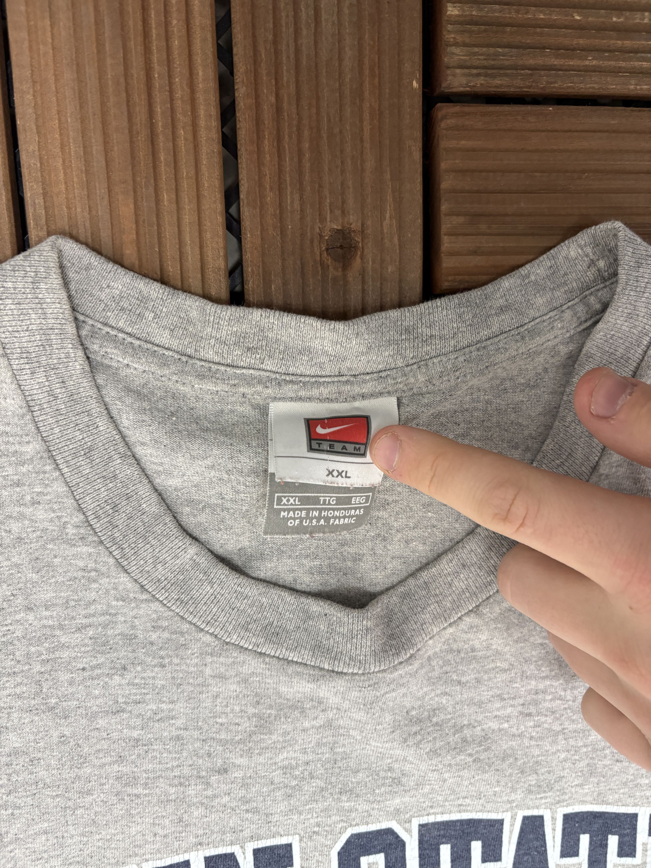 Nike × Vintage Penn State Nittany Lions Nike Vintage Grey T-Shirt Tee Size US XXL / EU 58 / 5 - 5 Thumbnail