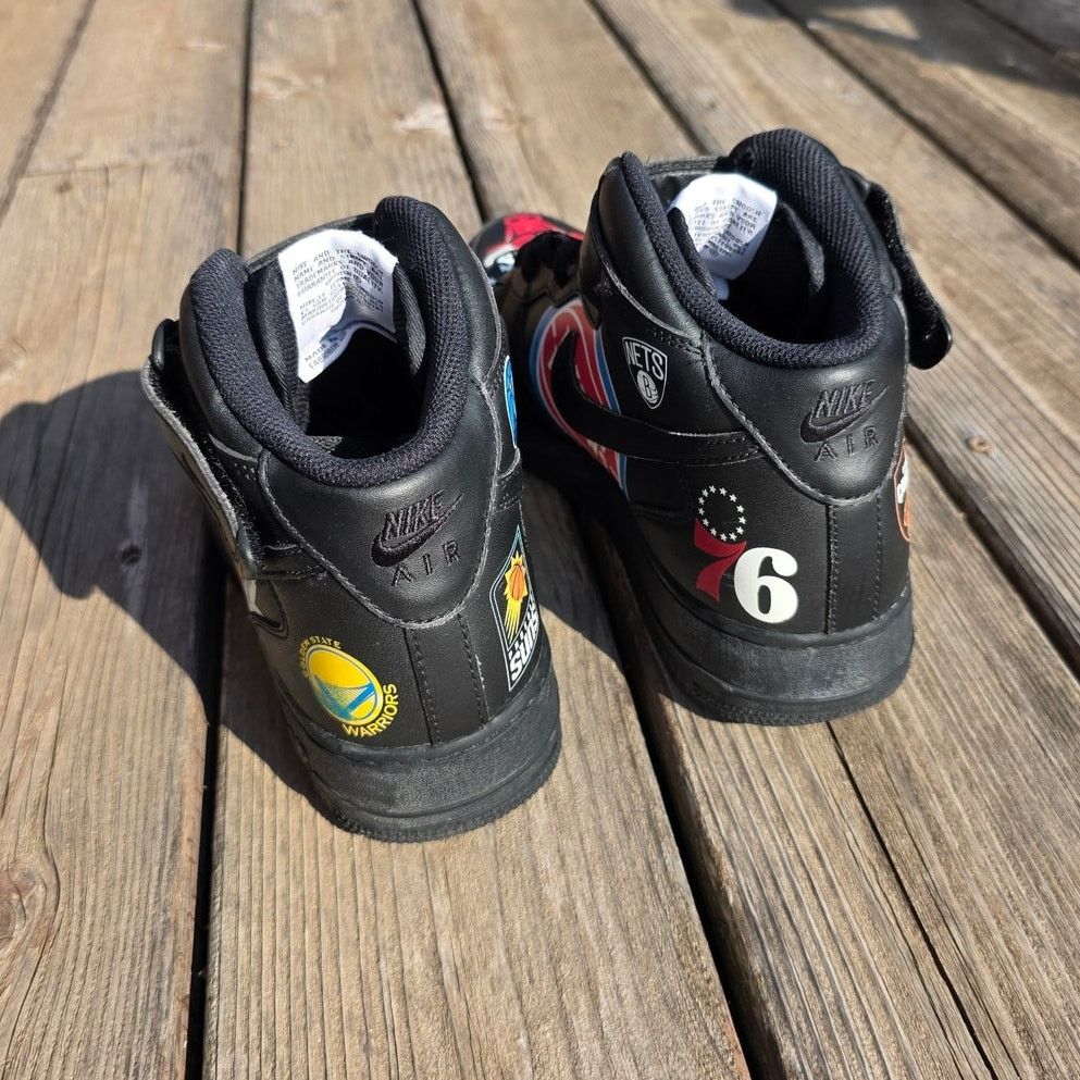 NBA × Nike × Supreme Nike Air Force 1 Mid "Supreme NBA Black" Size US 9.5 / EU 42-43 - 5 Thumbnail