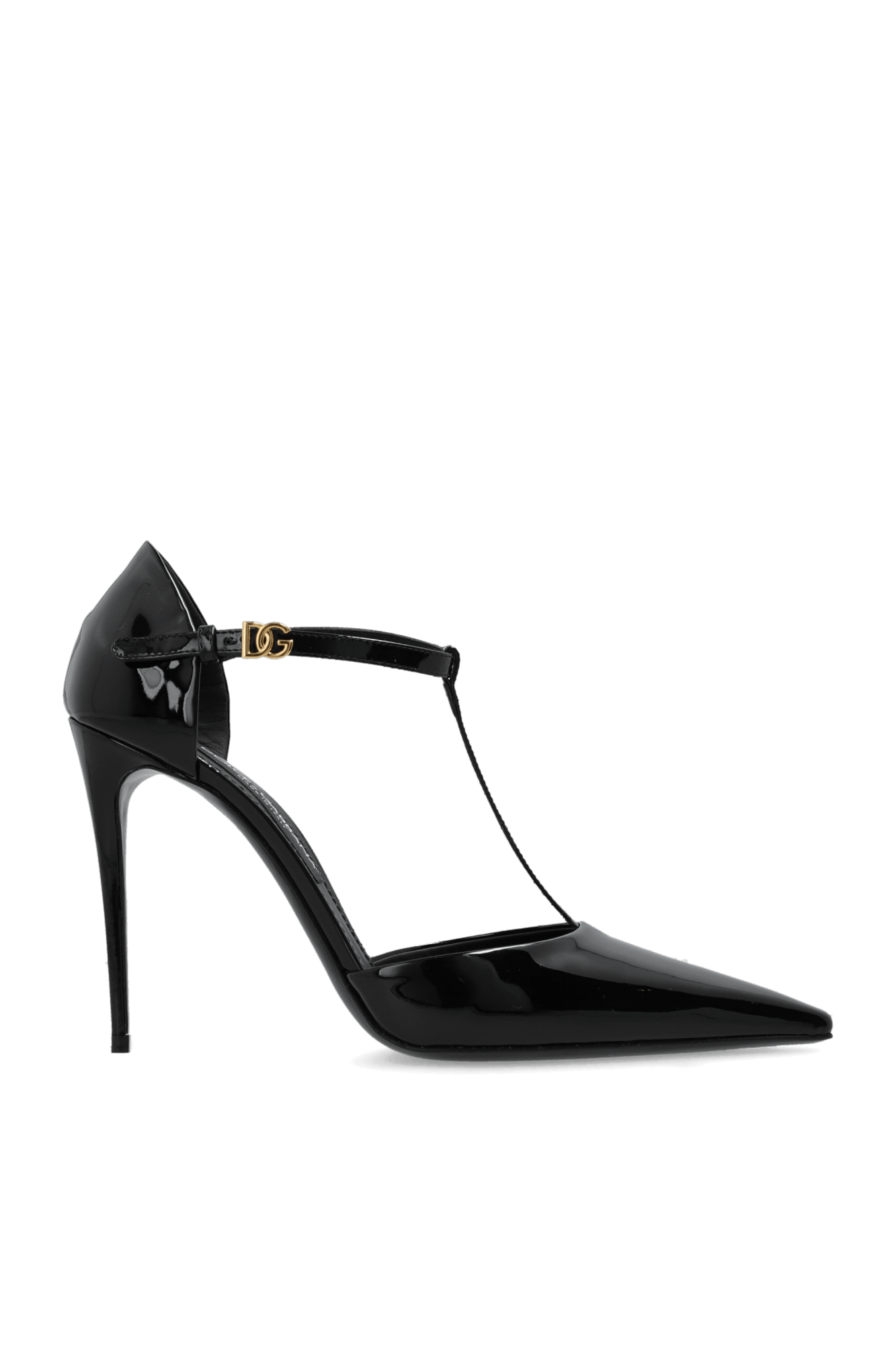Dolce & Gabbana o1s22i1n0225 T-Bar Patent Leather Pumps in Black Size US 8 / IT 38 - 1 Thumbnail