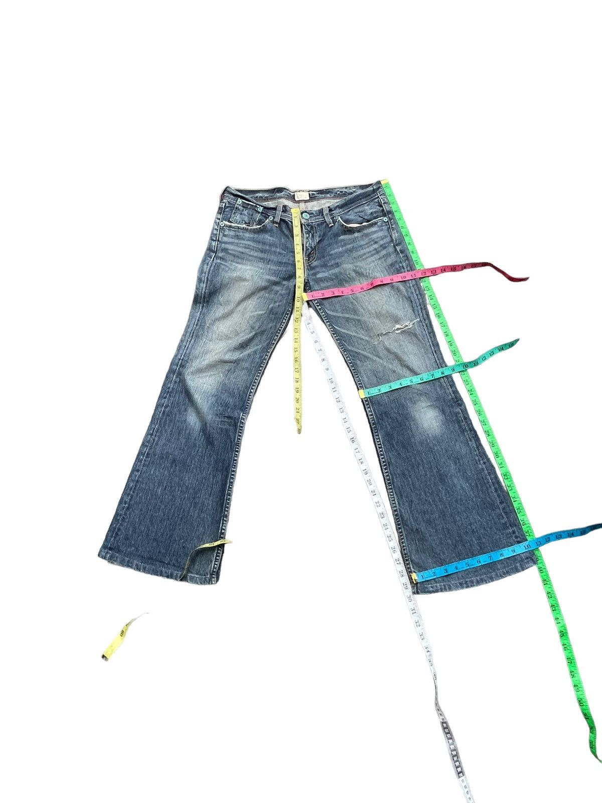 Levi's Vintage Flare Levis Redloop Faded & Distresed Denim Size 34" / US 12 / IT 48 - 20 Thumbnail