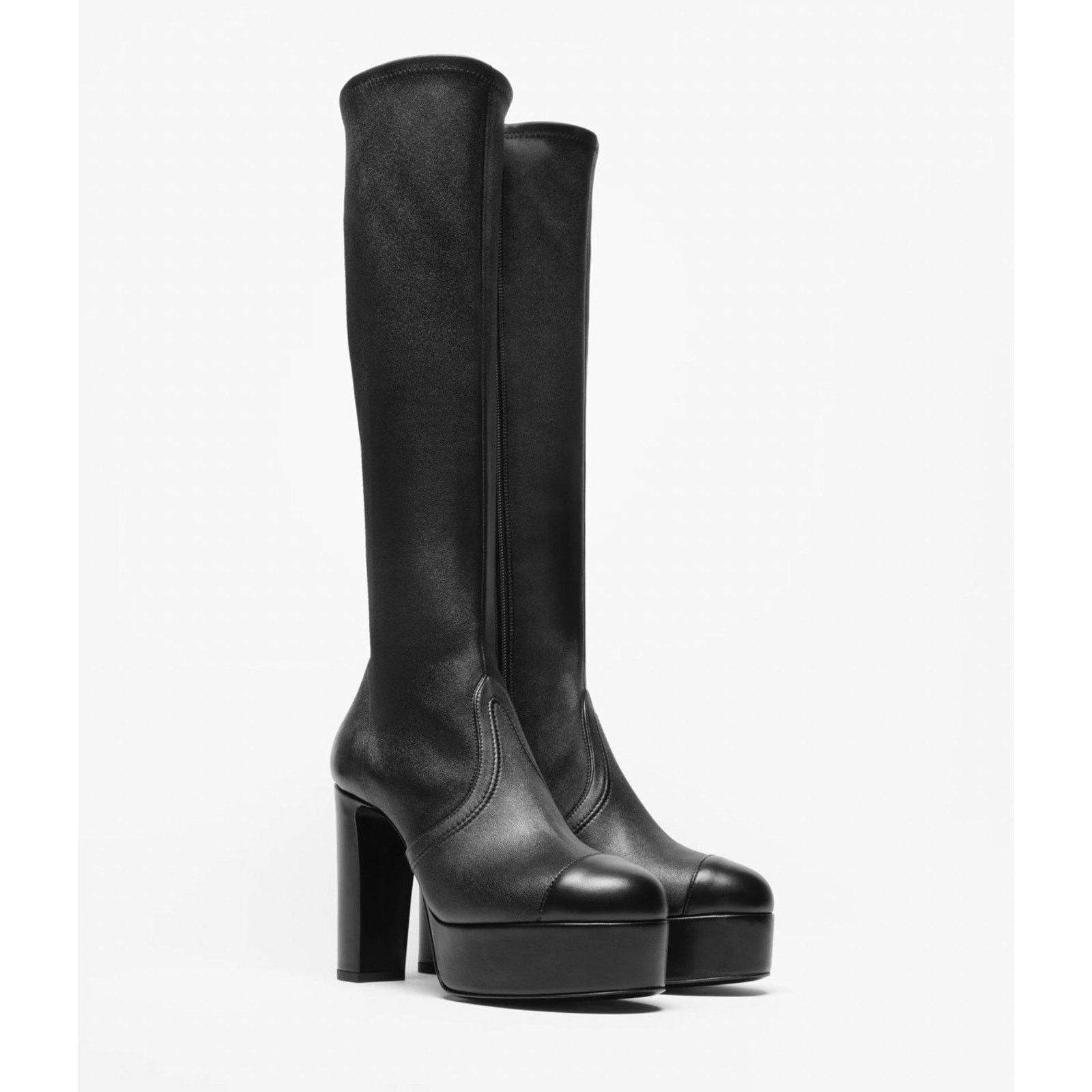 Chanel Chanel24K Stretch Lambskin CC Platform Knee High Boots 37.5C Size US 7.5 / IT 37.5 - 3 Thumbnail