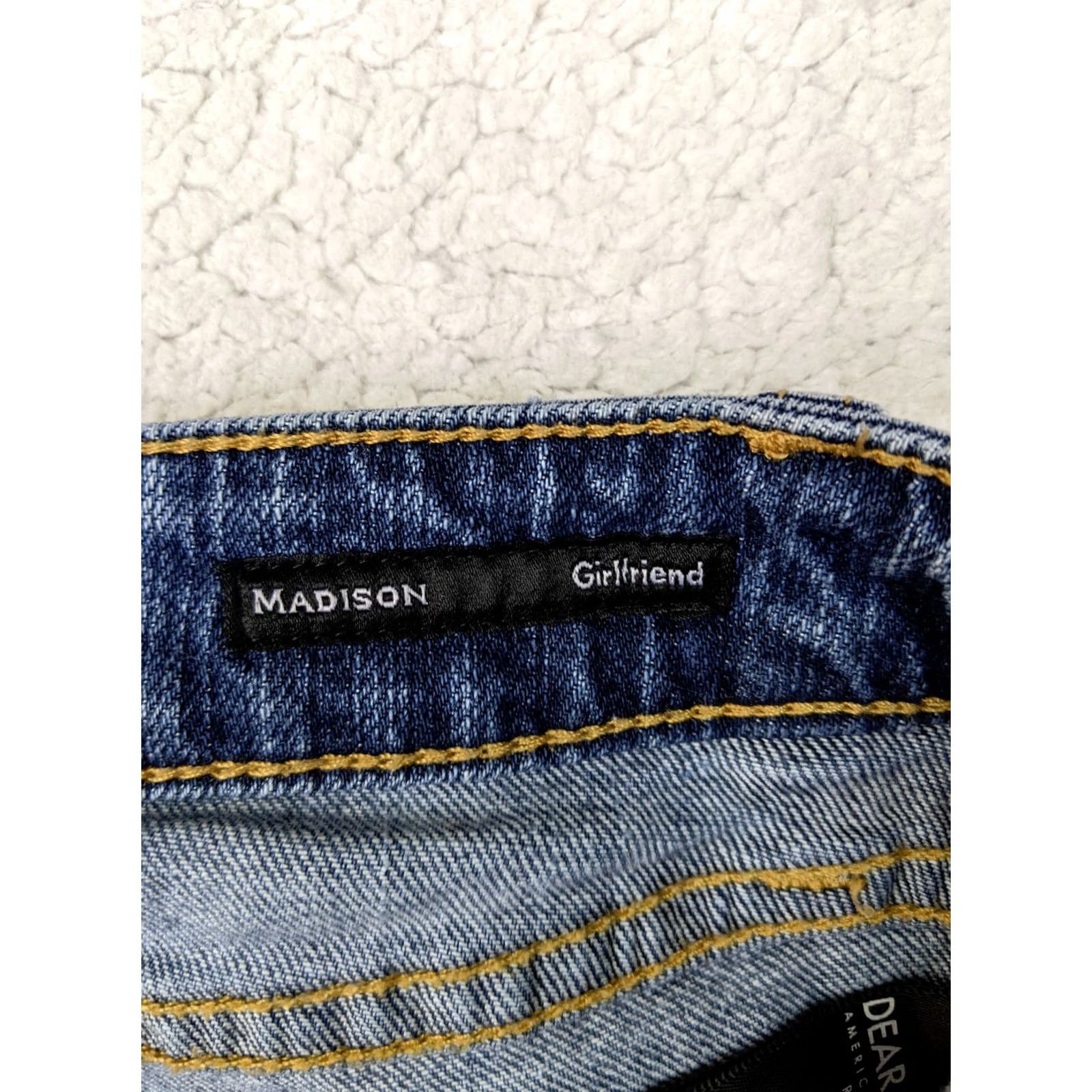 Madison Dear John Madison Girlfriend Jeans Mid Rise Blue Camo Patch Destroy Skinny 28 Womens Mens Girls Kings? Size 24" / US 00 / IT 34 - 5 Thumbnail