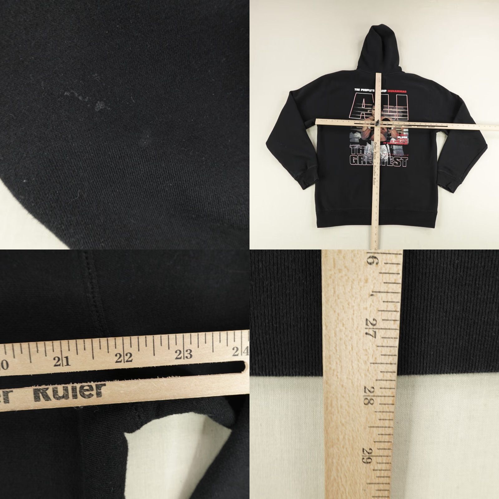 Palace Muhammad Ali Hoodie Mens XL Black Shoe Palace Pullover Sweatshirt Graphic Print Long Sleeve Hooded Pockets Mens Size US XL / EU 56 / 4 - 8 Thumbnail