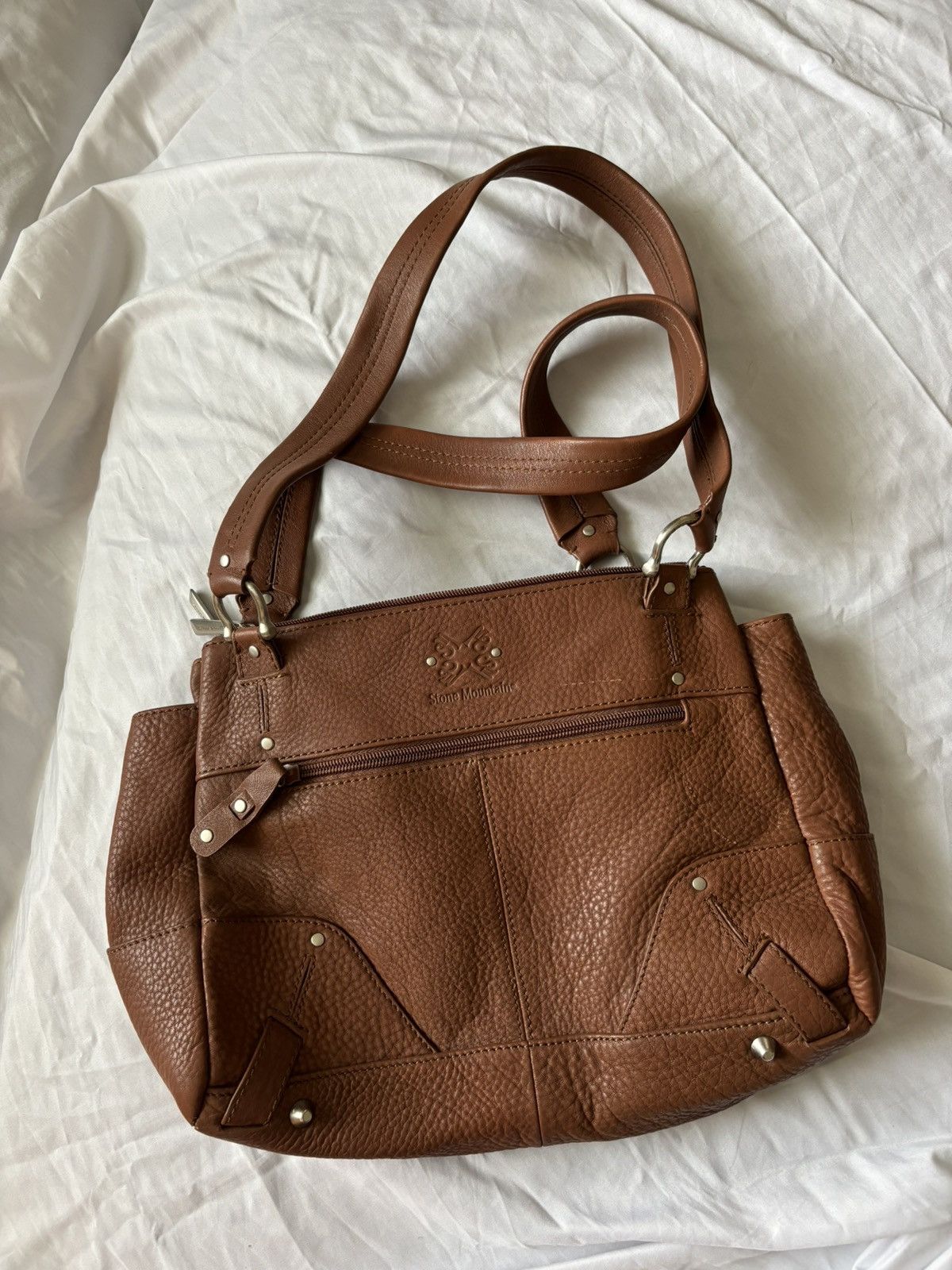Vintage Brown Leather Shoulder Bag Purse, Women's