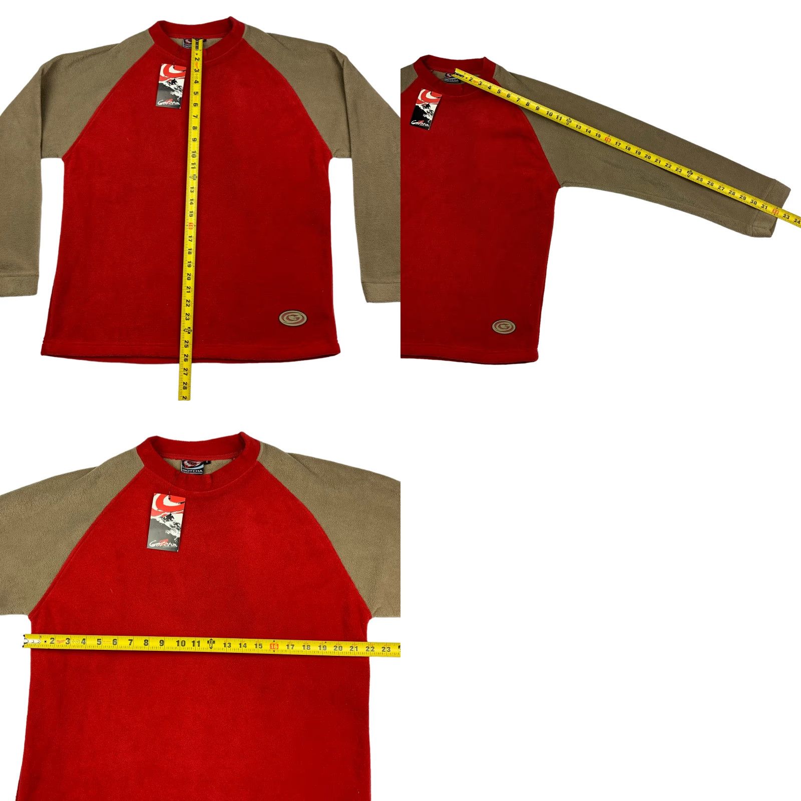 Gotcha VINTAGE Gotcha Sweatshirt Pullover Shirt Crewneck Regular Red Tan Men S Size US S / EU 44-46 / 1 - 8 Thumbnail