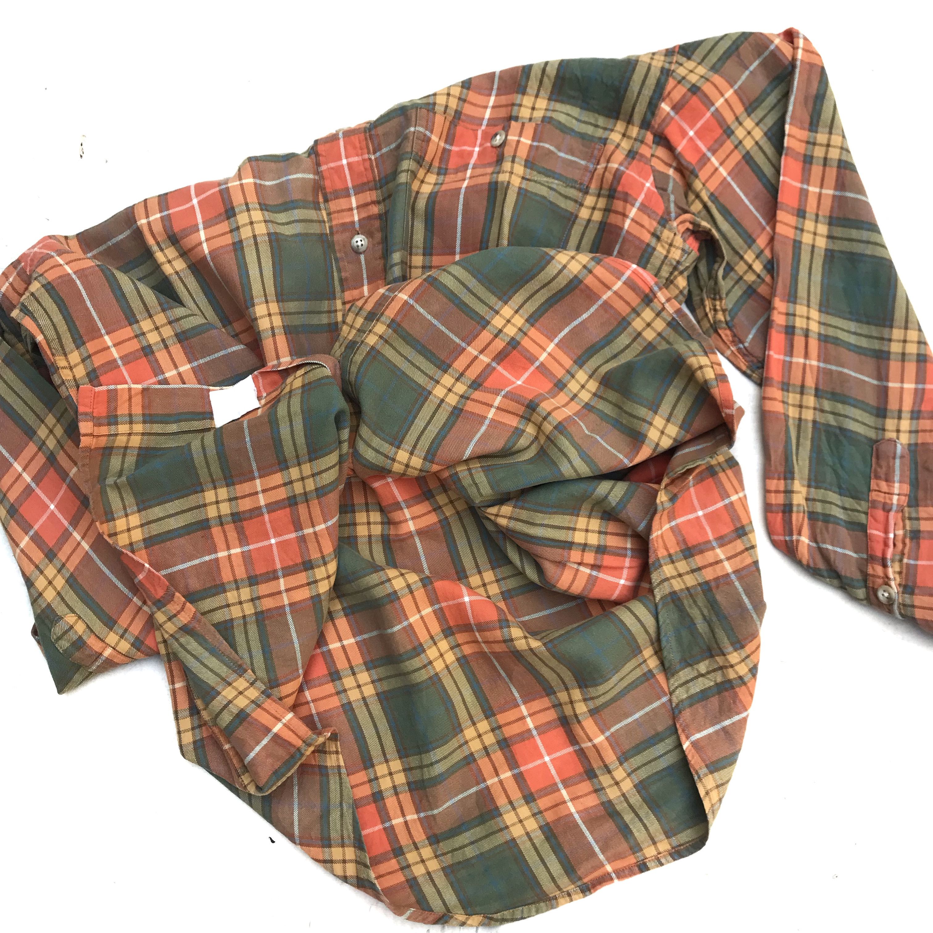 L.L. Bean Vintage LL Bean Summer Shirt Green orange long sleeves butt Size US M / EU 48-50 / 2 - 9 Thumbnail