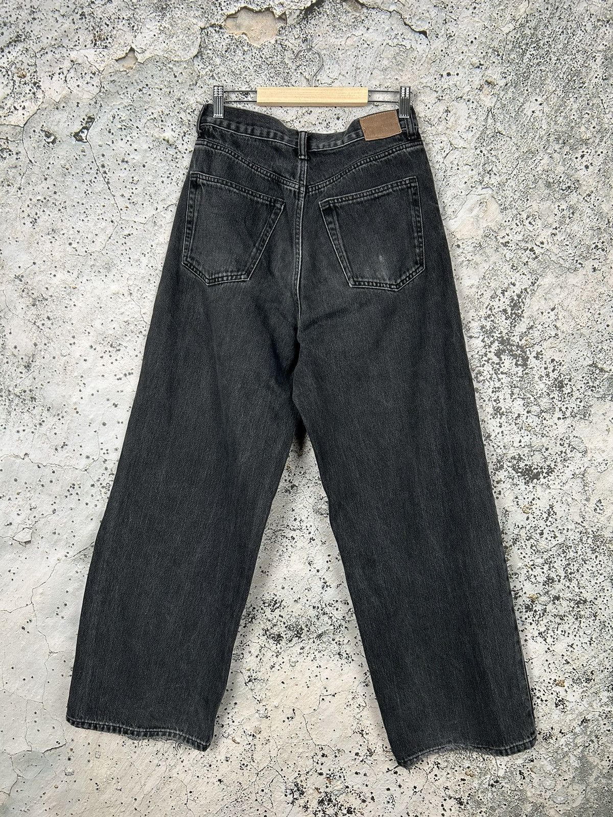 Vintage Weekday Astro Loose Baggy Jeans Denim Washed Black Rare Size US 27 - 2 Thumbnail