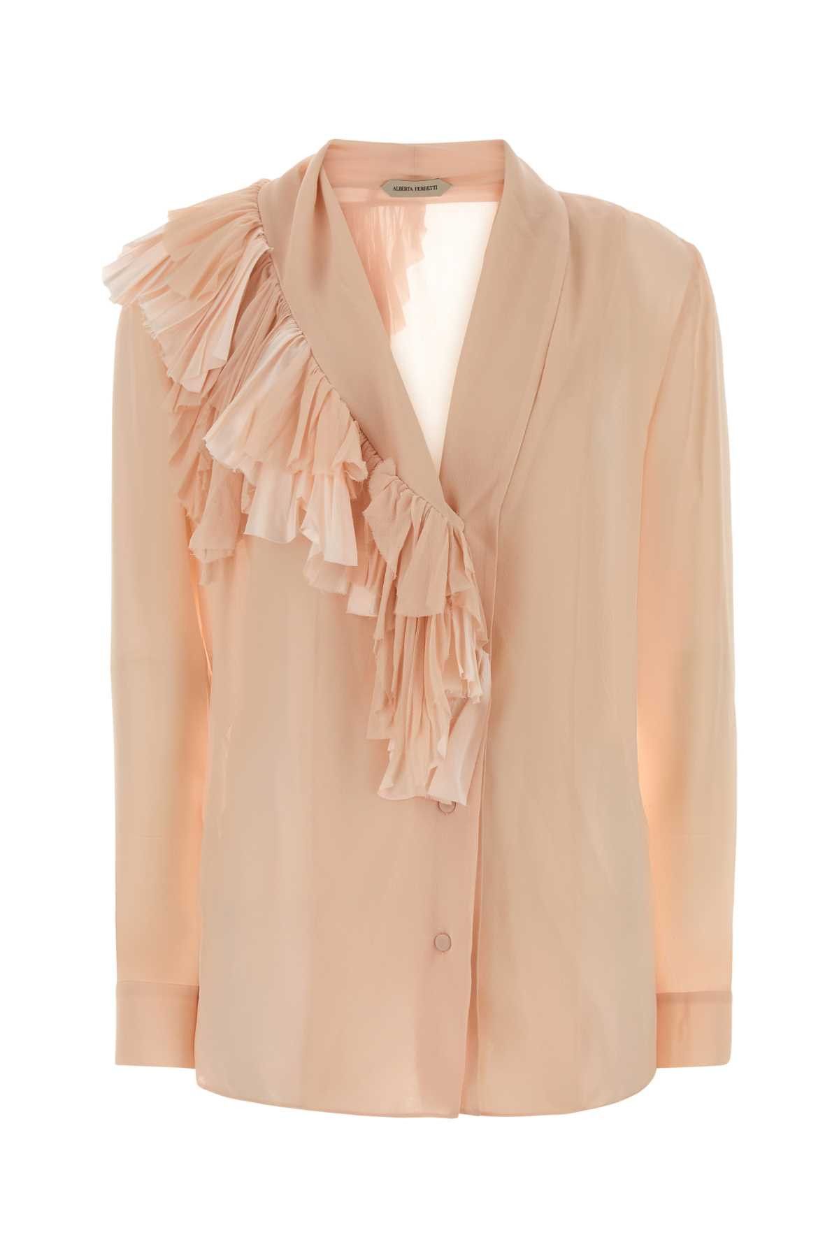 Alberta Ferretti Light Pink Silk Shirt Size S / US 4 / IT 40 - 1 Thumbnail