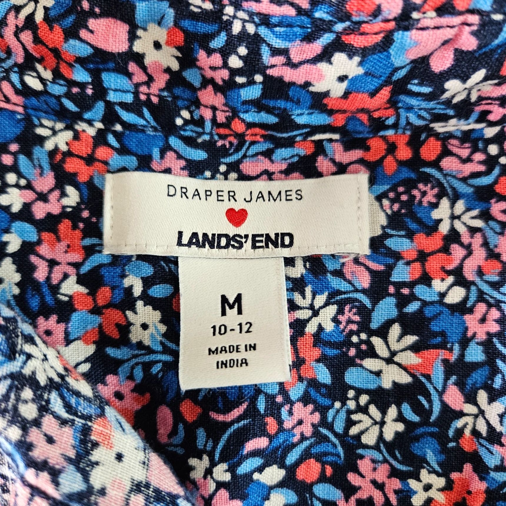 Vintage Draper James Lands End Womens Linen Button Up Top Sz Medium Blue Pink Floral Shirt Adult M Blue Floral Button-Up Tunic Size M / US 6-8 / IT 42-44 - 5 Thumbnail