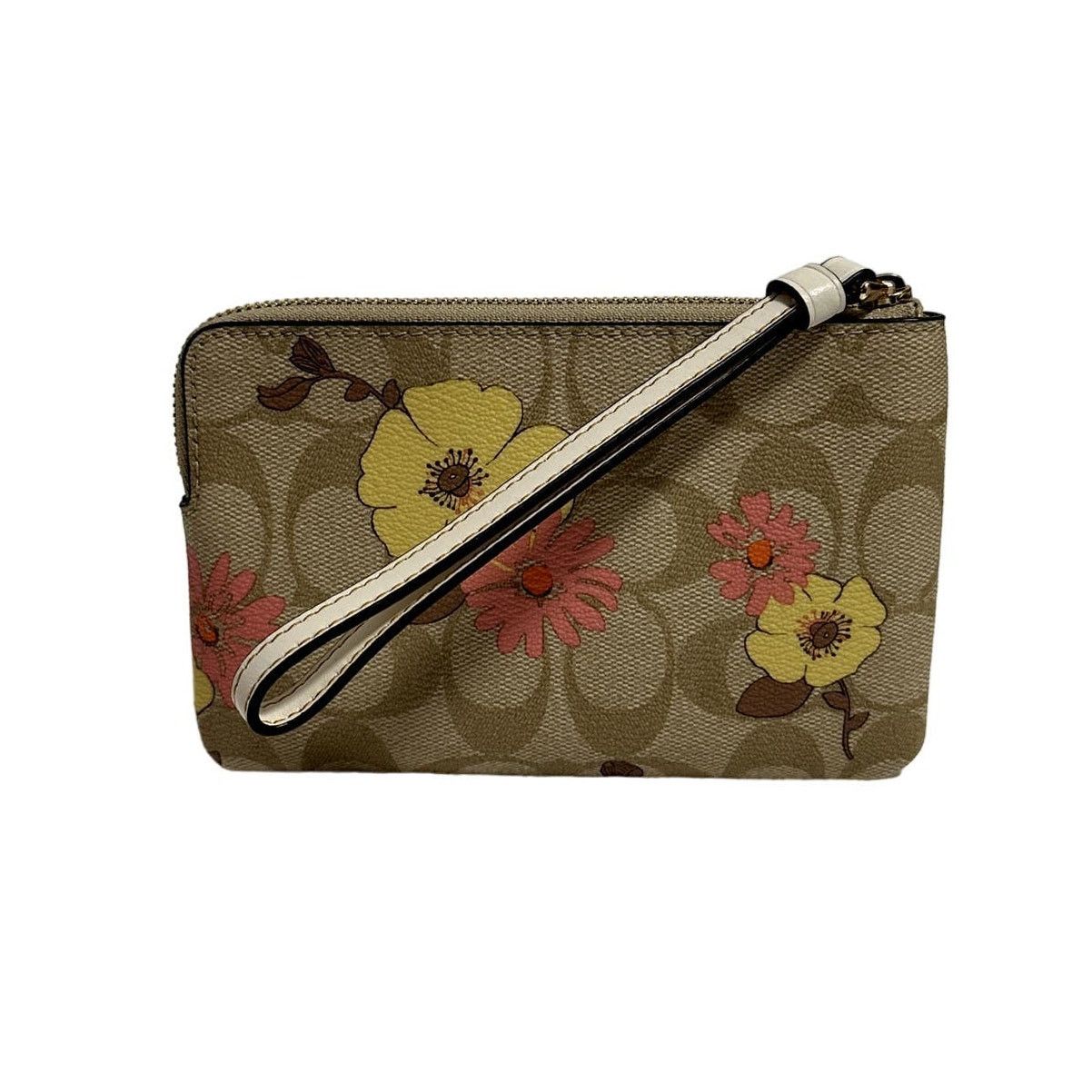 Coach Coach Corner Zip Wristlet In Signature Canvas With Floral Size ONE SIZE - 2 Thumbnail