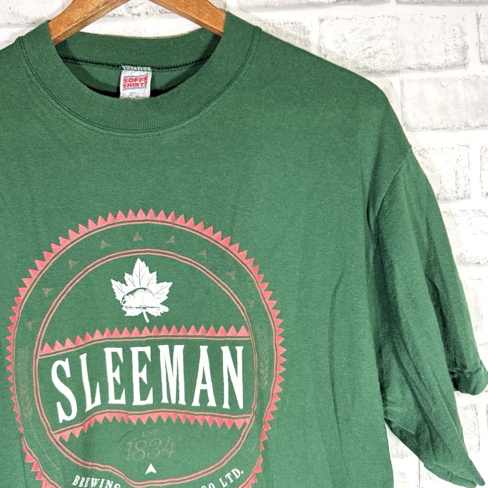 Soffe VTG Soffe Shirt USA Sleeman Brewing T-Shirt XL Green Mens Single Stitch) Size US XL / EU 56 / 4 - 2 Thumbnail