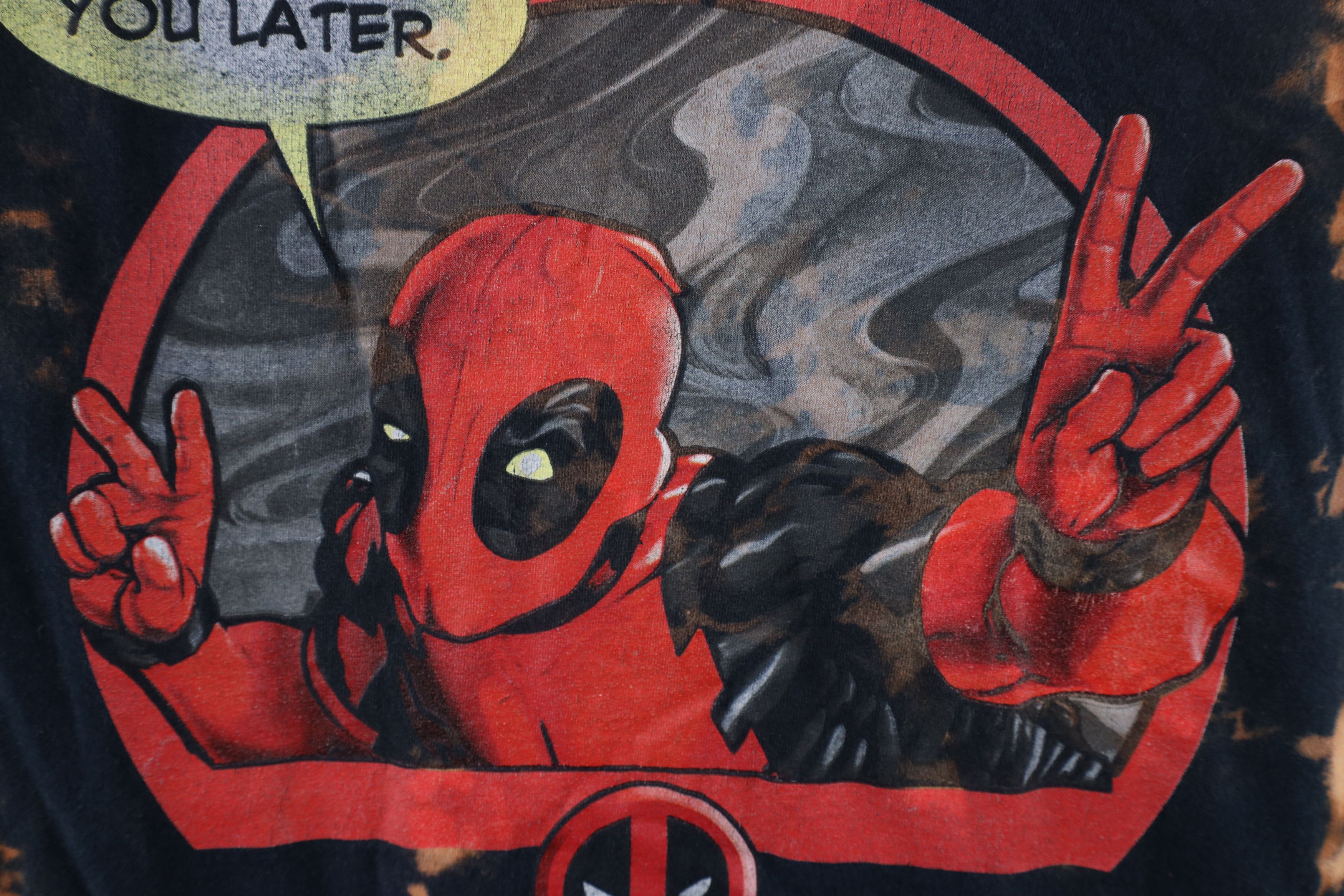 Vintage Retro Marvel Comics Wash Deadpool Short Sleeve T-Shirt Size L / US 10 / IT 46 - 6 Thumbnail