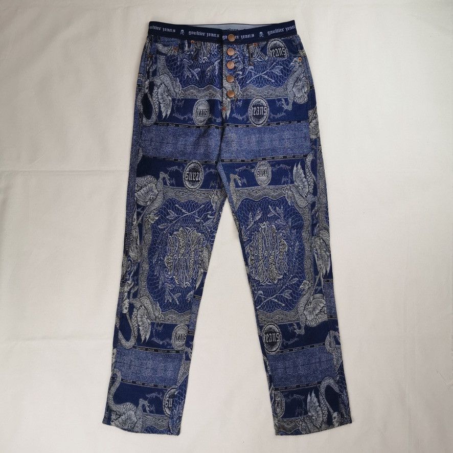 Jean Paul Gaultier AW1994 Jean Paul Gaultier Dragon Slayer Tribal Jeans Vintage Size US 32 / EU 48 - 1 Thumbnail