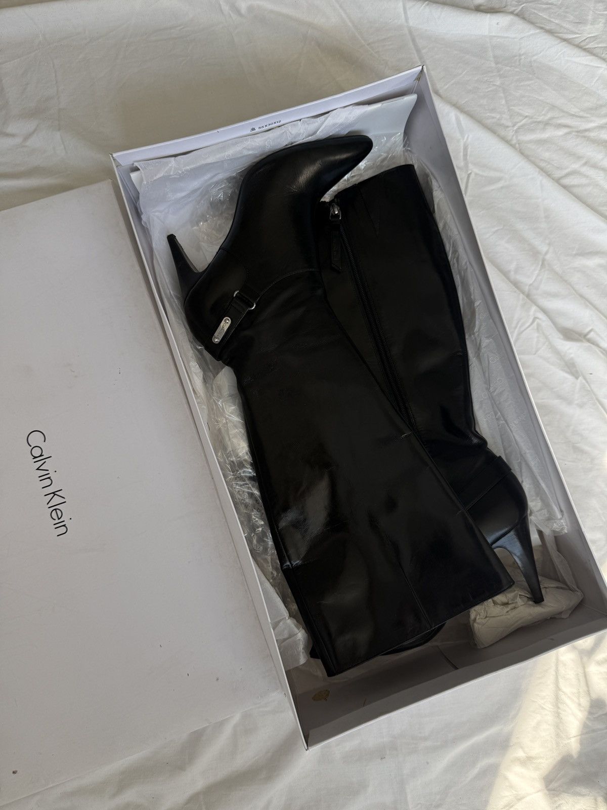 Calvin Klein Black Leather Boots Size US 8.5 / IT 38.5 - 3 Thumbnail
